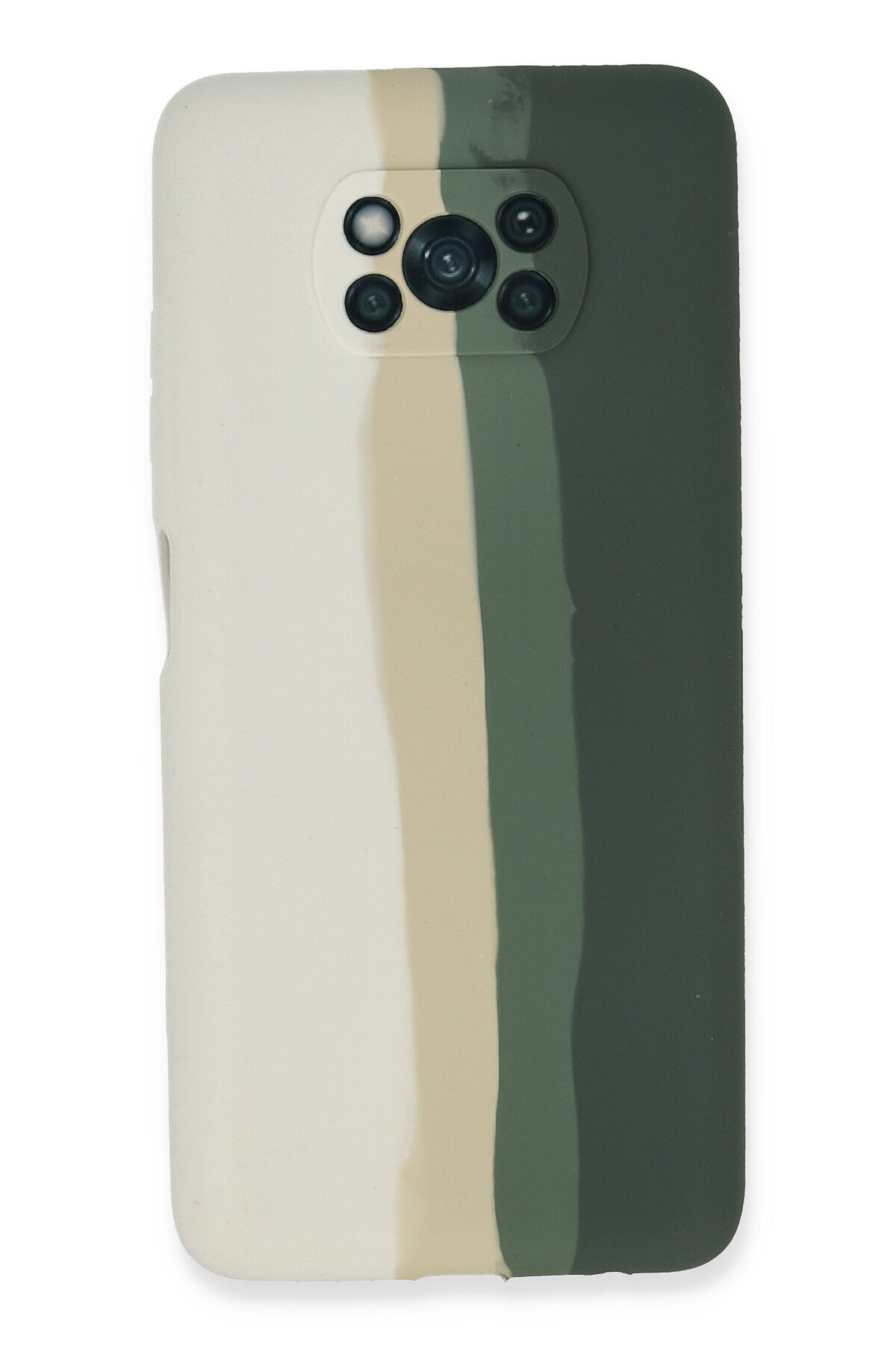 Newface Xiaomi Pocophone X3 Kılıf Ebruli Lansman Silikon - Beyaz-Gri