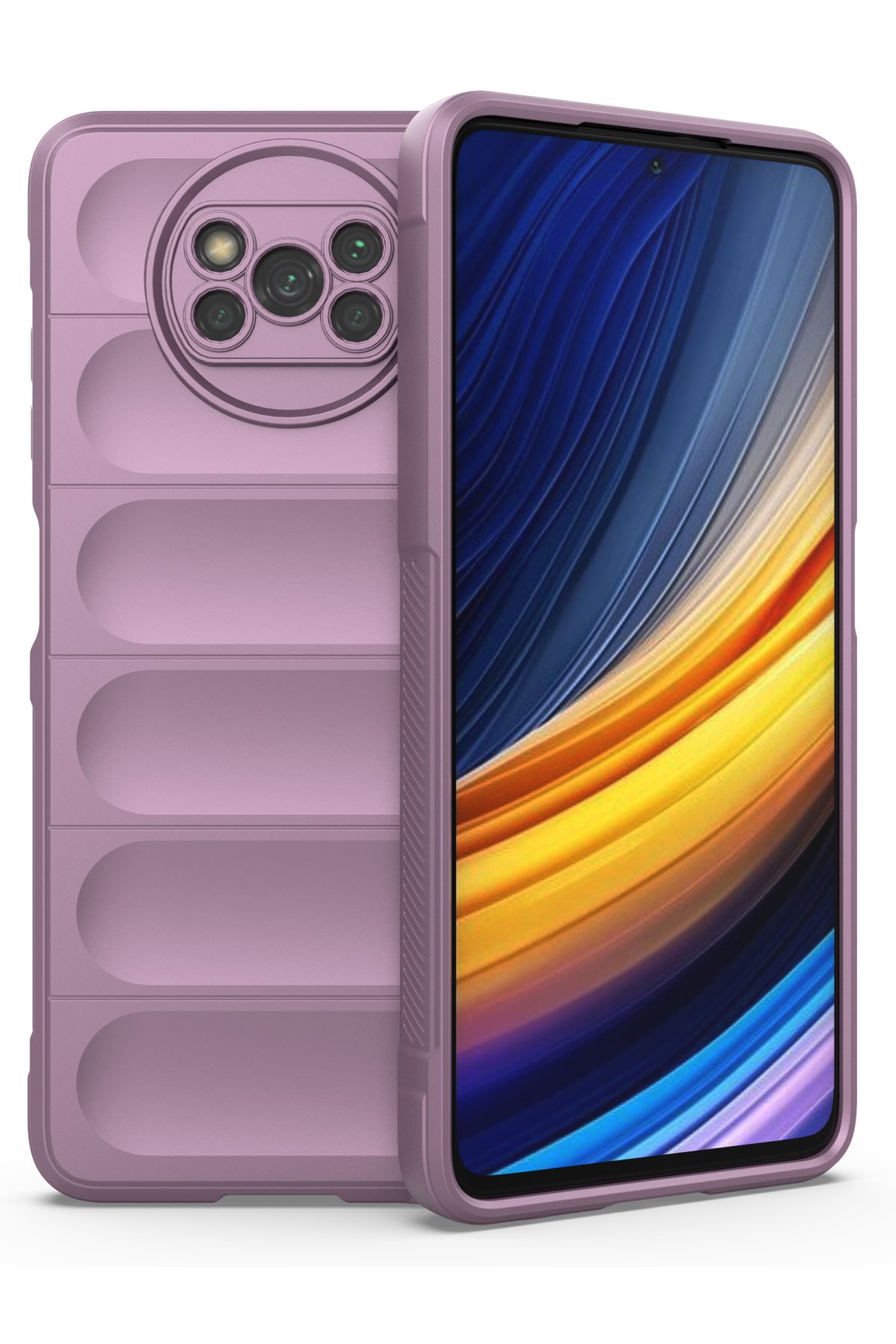 Newface Xiaomi Pocophone X3 Kılıf Nano içi Kadife Silikon - Lila