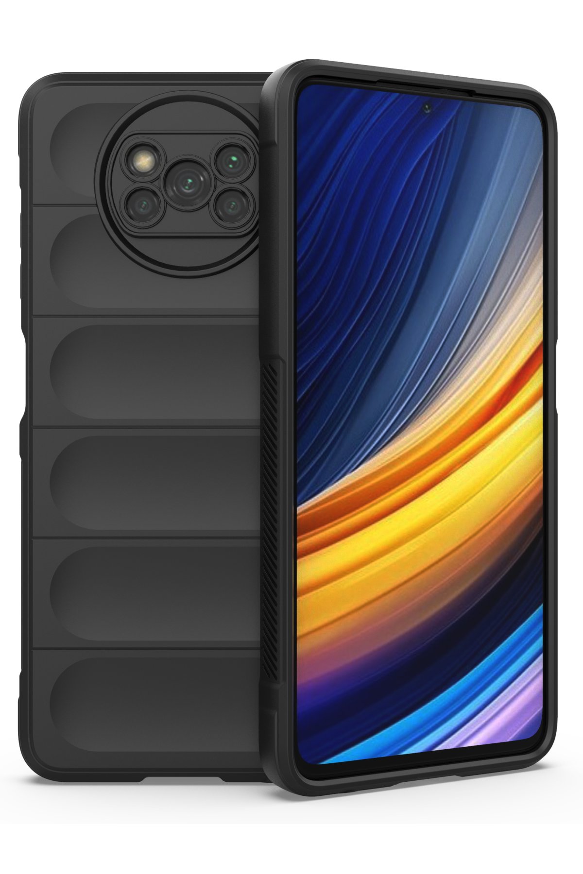 Newface Xiaomi Pocophone X3 Kılıf Palm Buzlu Kamera Sürgülü Silikon - Kırmızı