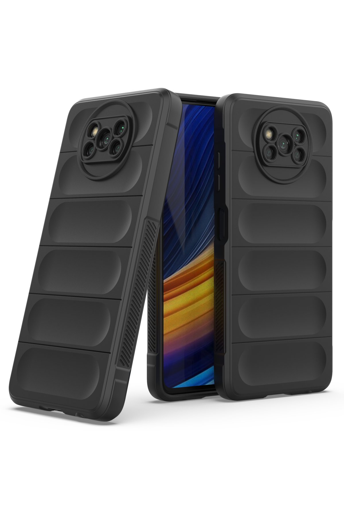 Newface Xiaomi Pocophone X3 Kılıf Palm Buzlu Kamera Sürgülü Silikon - Kırmızı