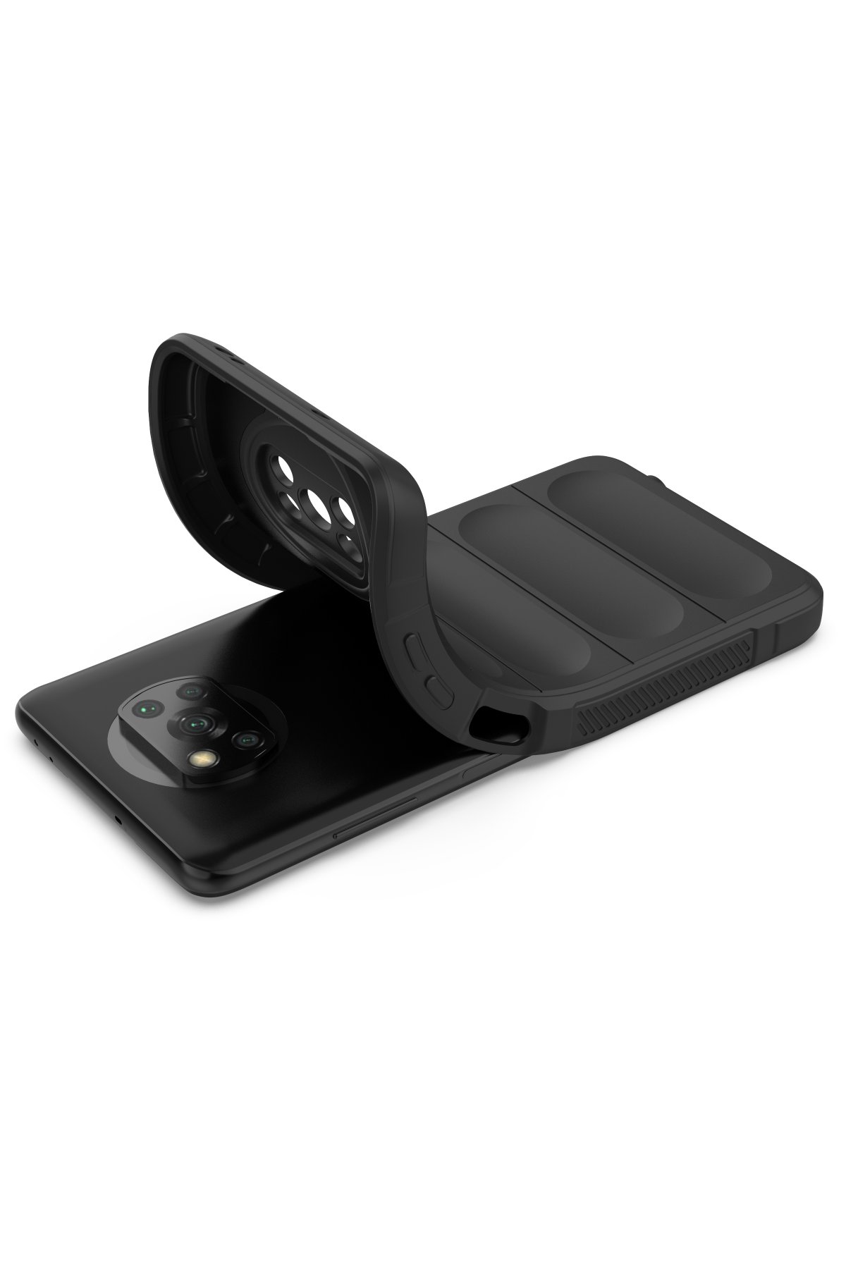 Newface Xiaomi Pocophone X3 Kılıf Palm Buzlu Kamera Sürgülü Silikon - Kırmızı