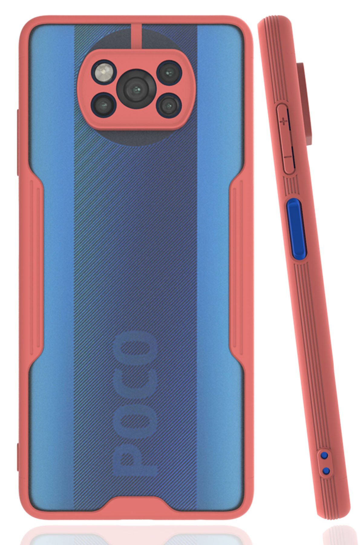 Newface Xiaomi Pocophone X3 Pro Kılıf Montreal Yüzüklü Silikon Kapak - Kırmızı