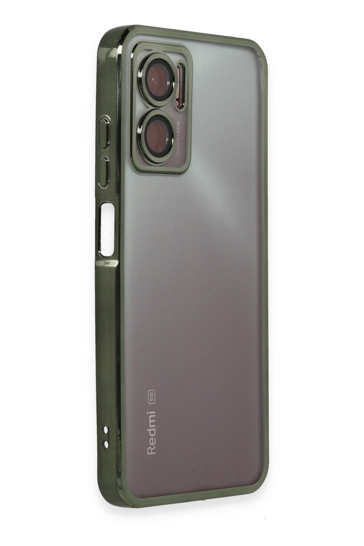 Newface Xiaomi Redmi 10 5G Kılıf Razer Lensli Silikon - Gümüş