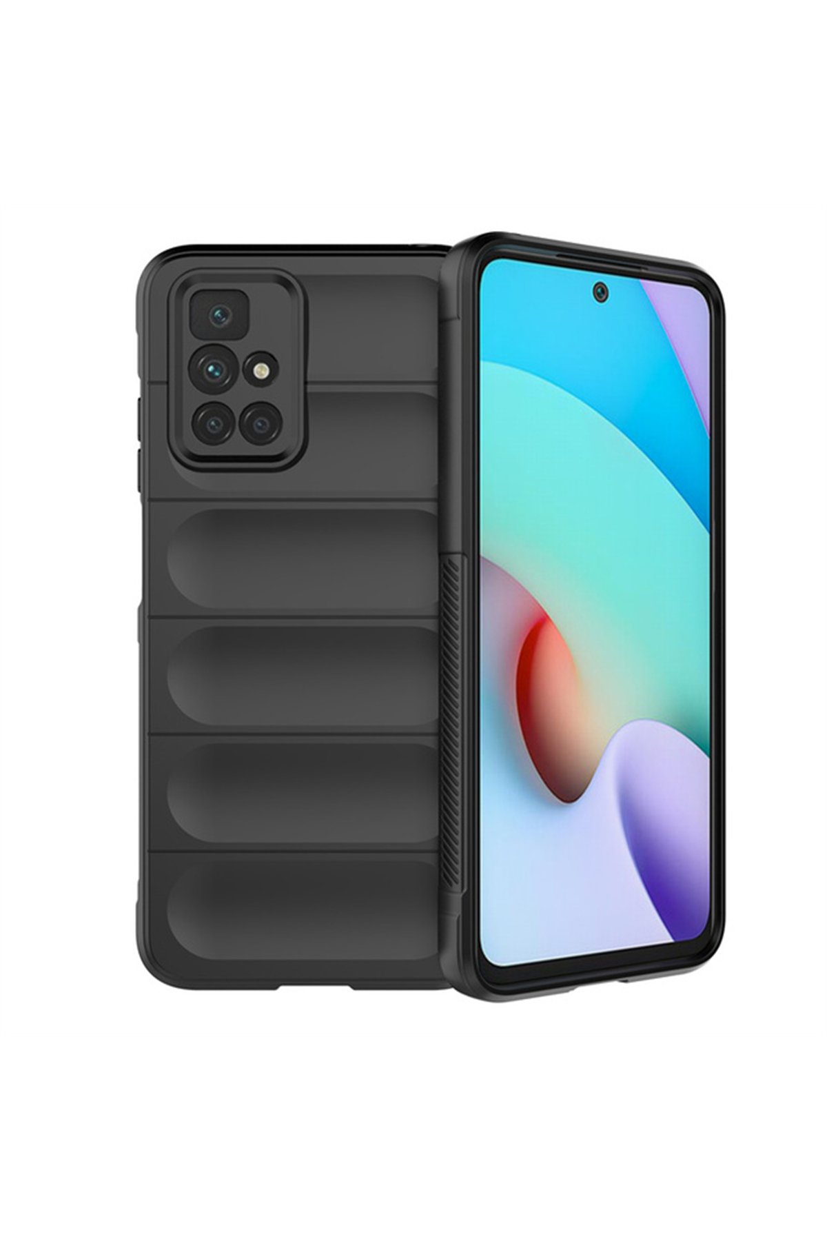 Newface Xiaomi Redmi 10 2022 Kılıf Mega Standlı Silikon - Pudra