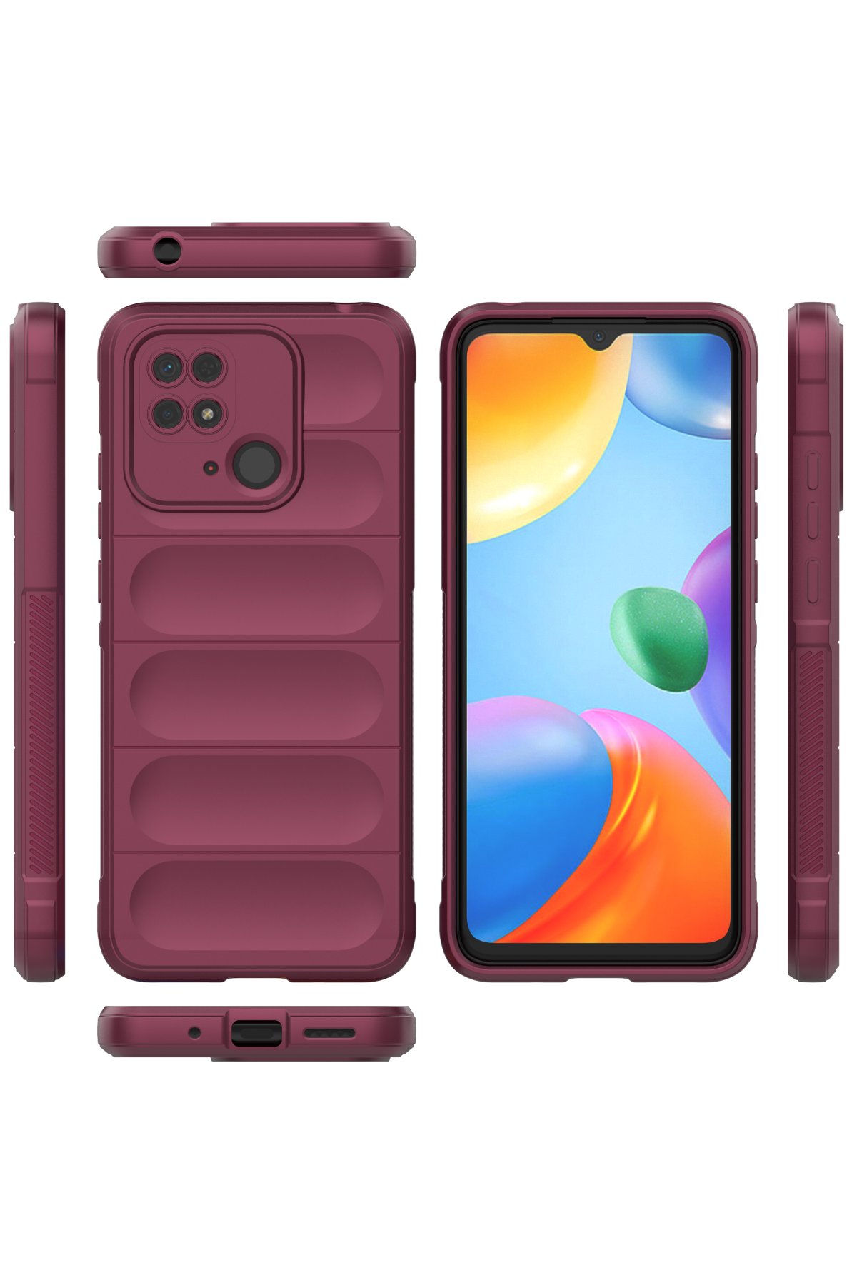 Newface Xiaomi Redmi 10C Kılıf Razer Lensli Silikon - Gümüş