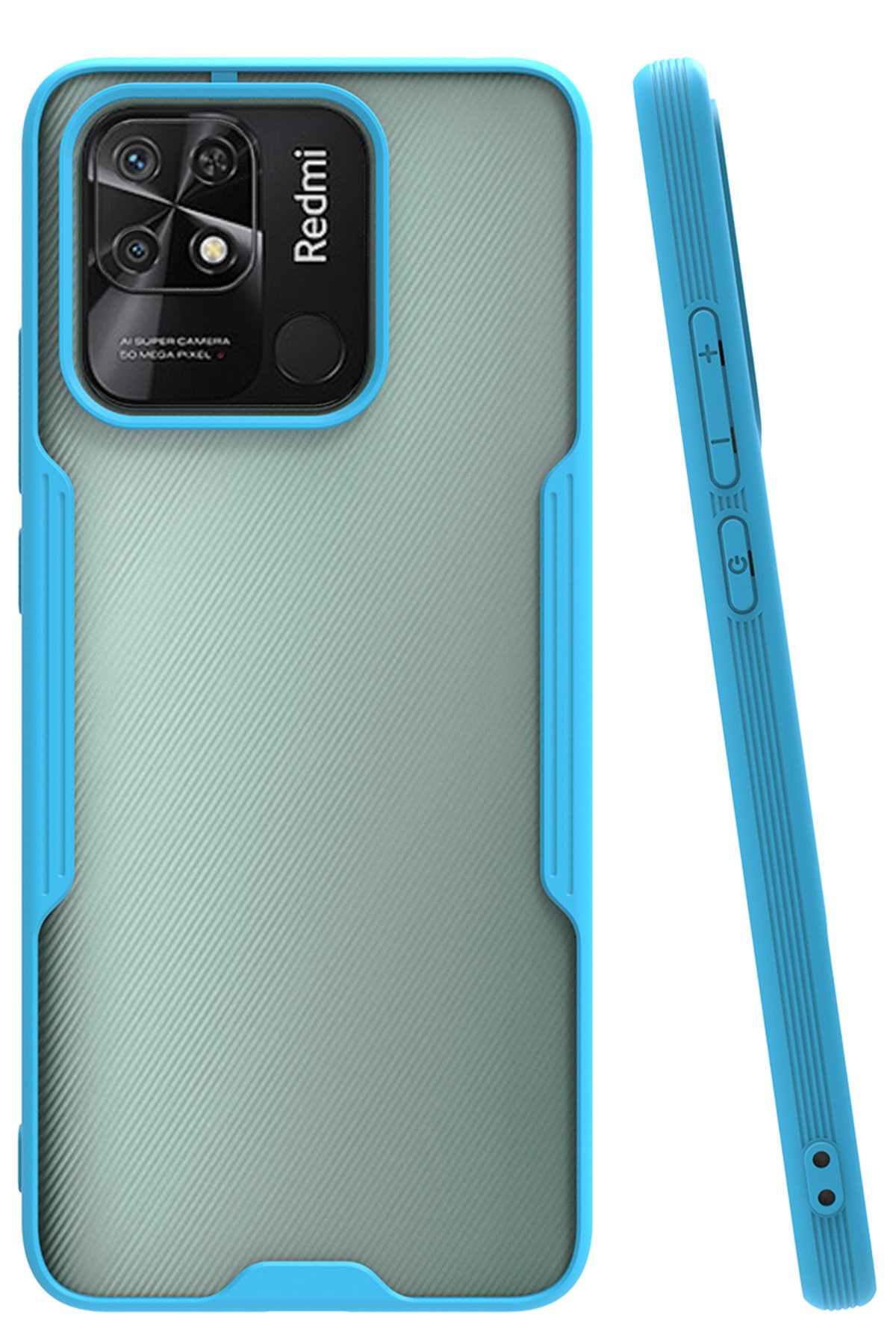 Newface Xiaomi Redmi 10C Kılıf Razer Lensli Silikon - Siyah