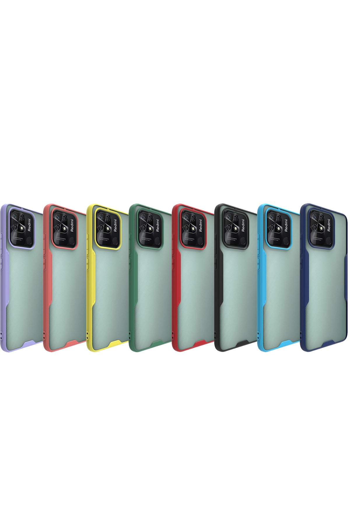 Newface Xiaomi Redmi 10C Kılıf Razer Lensli Silikon - Siyah