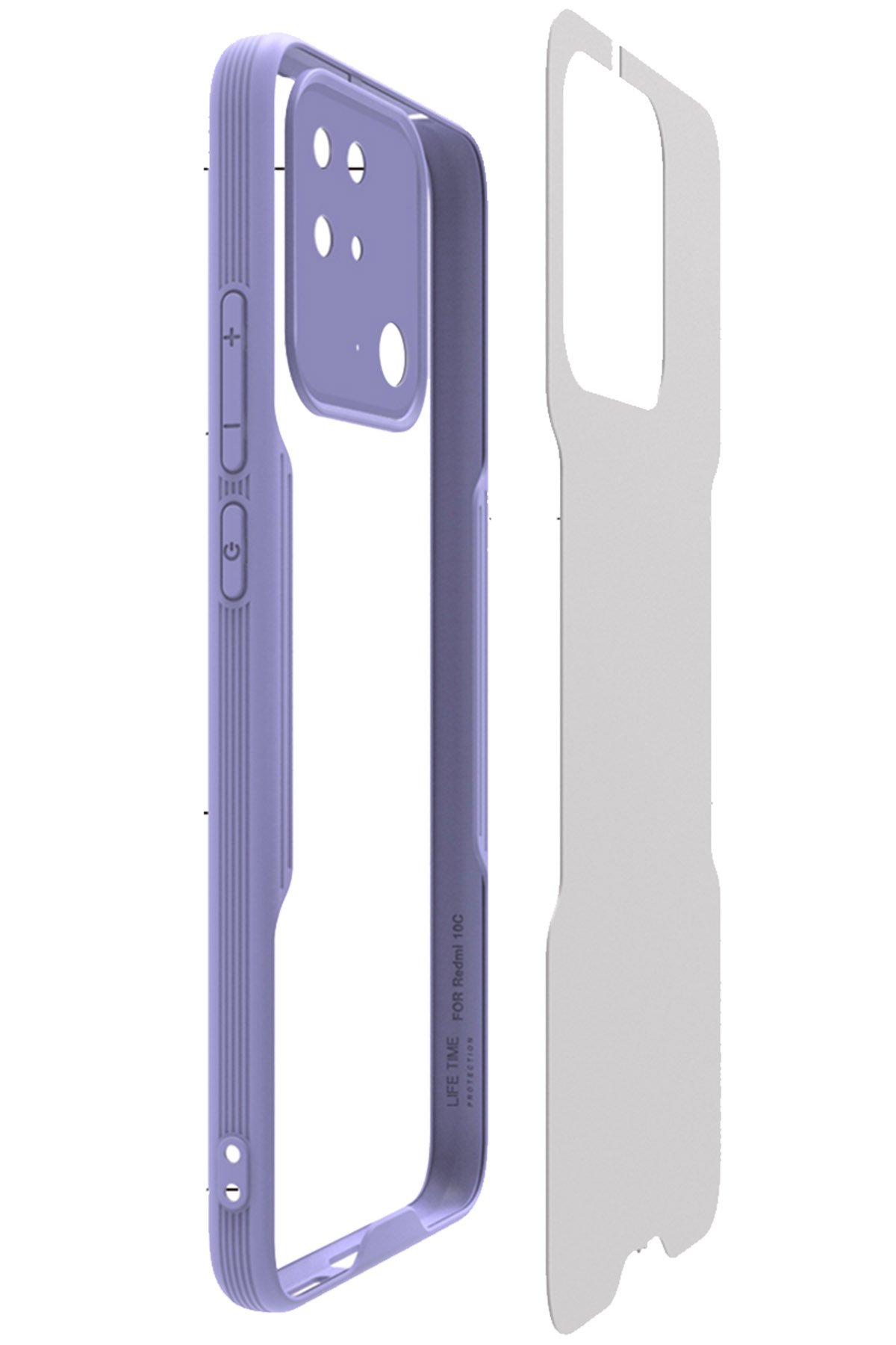 Newface Xiaomi Poco C40 Kılıf Pars Lens Yüzüklü Silikon - Kırmızı