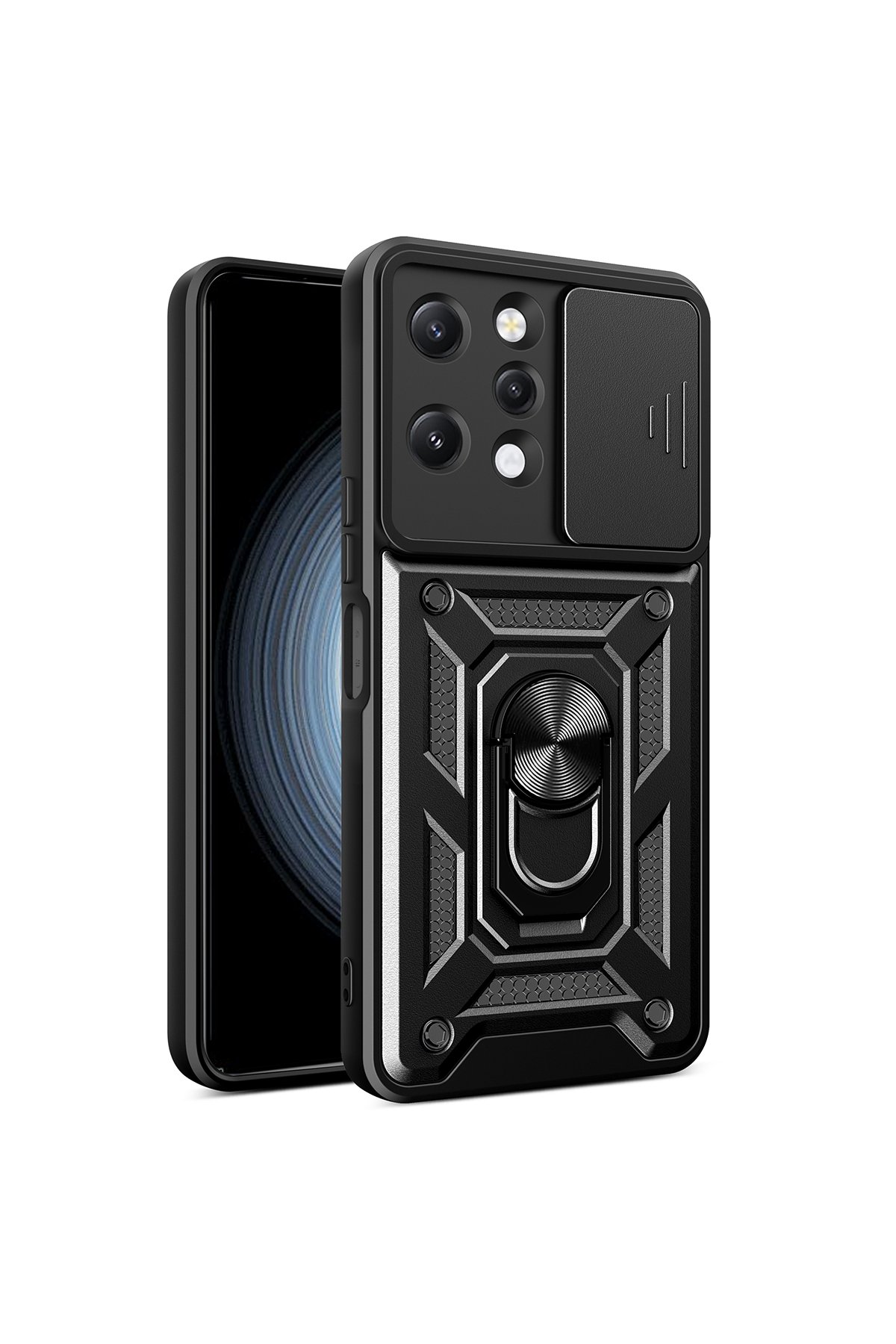 Newface Xiaomi Redmi 12 Kılıf Montreal Yüzüklü Silikon Kapak - Sarı