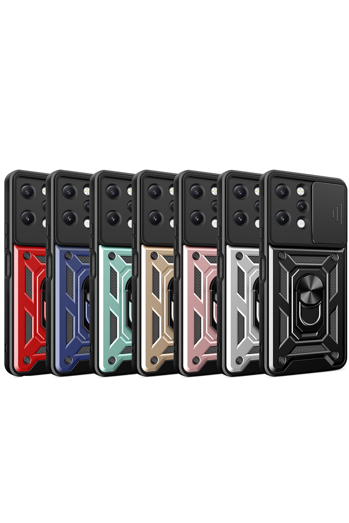 Newface Xiaomi Redmi 12 Kılıf Montreal Yüzüklü Silikon Kapak - Sarı