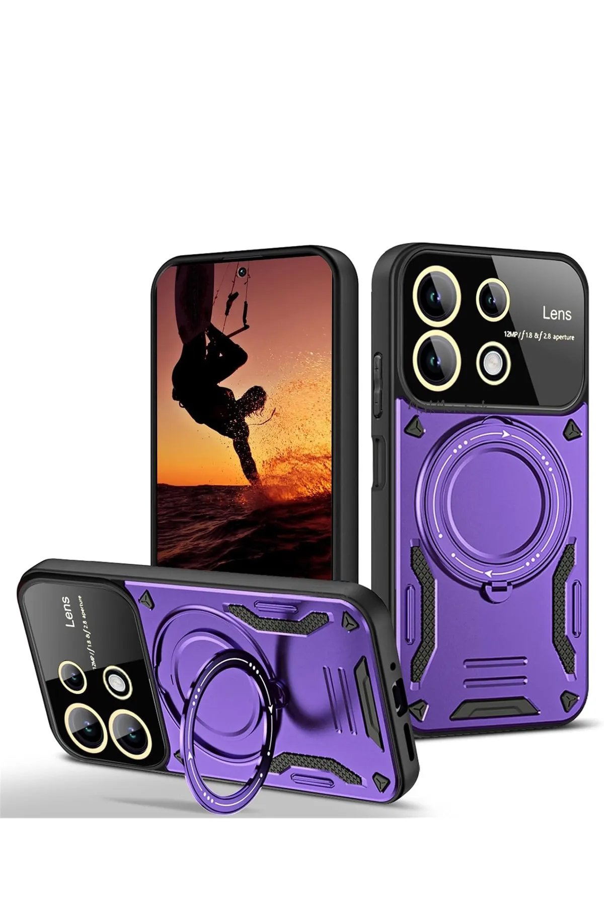 Newface Xiaomi Redmi 13 4G Kılıf Auto Focus Karbon Kapak - Lacivert