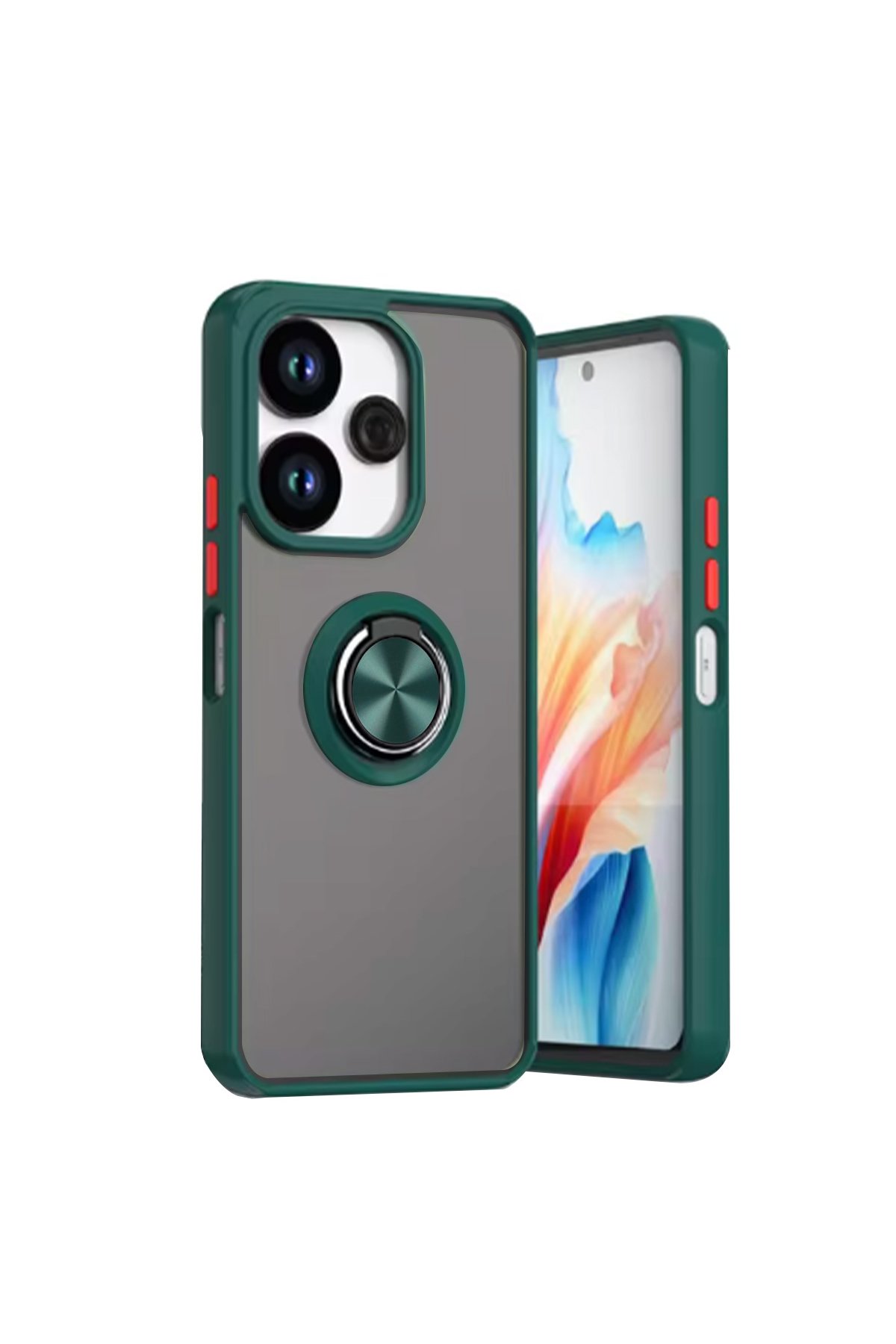 Newface Xiaomi Redmi 13 4G Kılıf Joy Lens Standlı Kapak - Koyu Yeşil