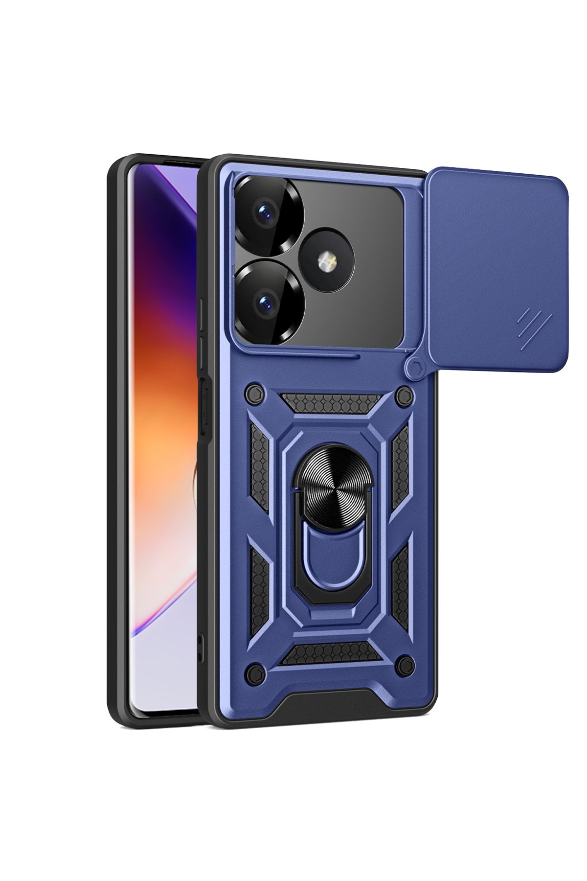 Newface Xiaomi Redmi 13 4G Kılıf Zuma Kartvizitli Yüzüklü Silikon - Pembe