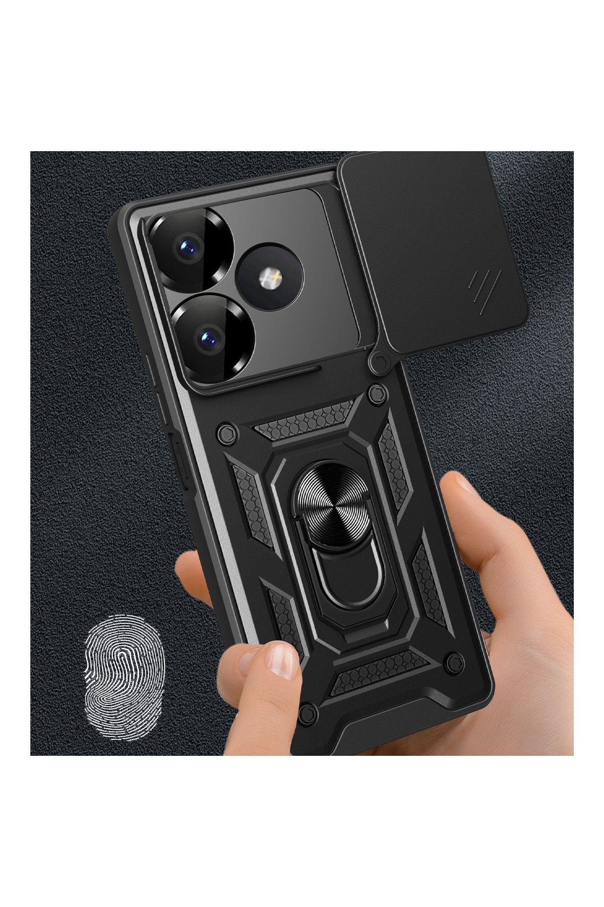 Newface Xiaomi Redmi 13 4G Kılıf Zuma Kartvizitli Yüzüklü Silikon - Pembe