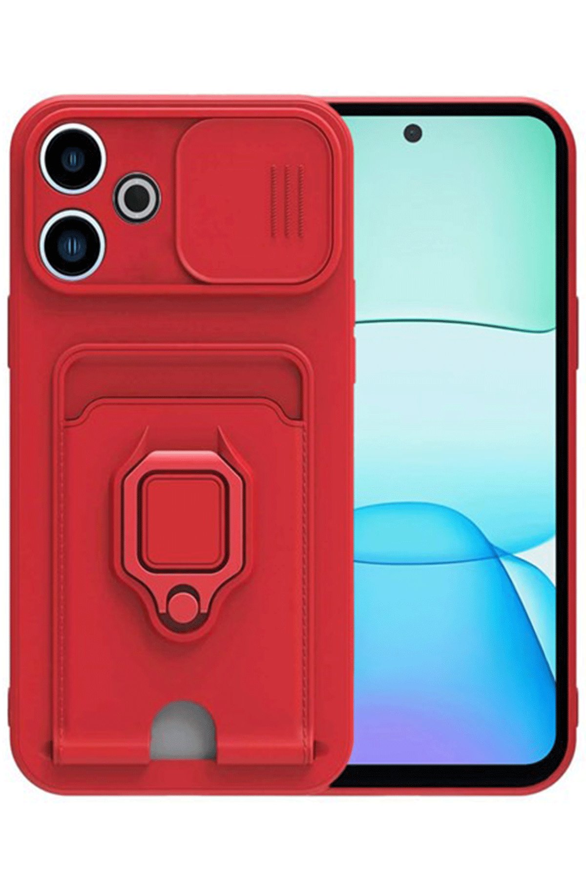 Newface Xiaomi Redmi 13 4G Kılıf Joy Lens Standlı Kapak - Mor