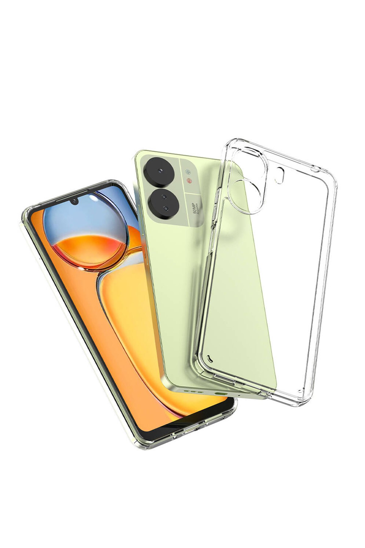 Newface Xiaomi Redmi 13C Kılıf Nano içi Kadife Silikon - Turuncu