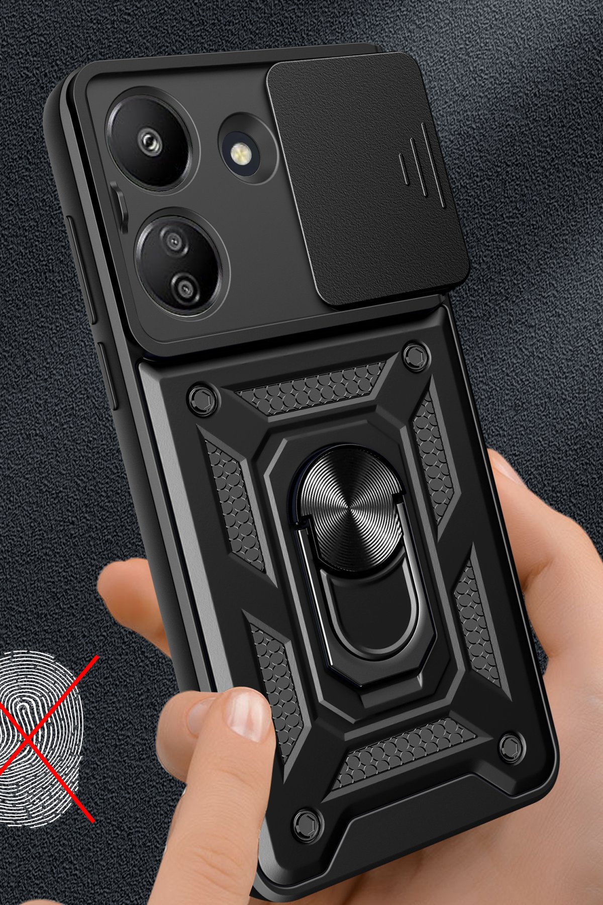 Newface Xiaomi Redmi 13C Kılıf Petek Silikon Kapak - Siyah