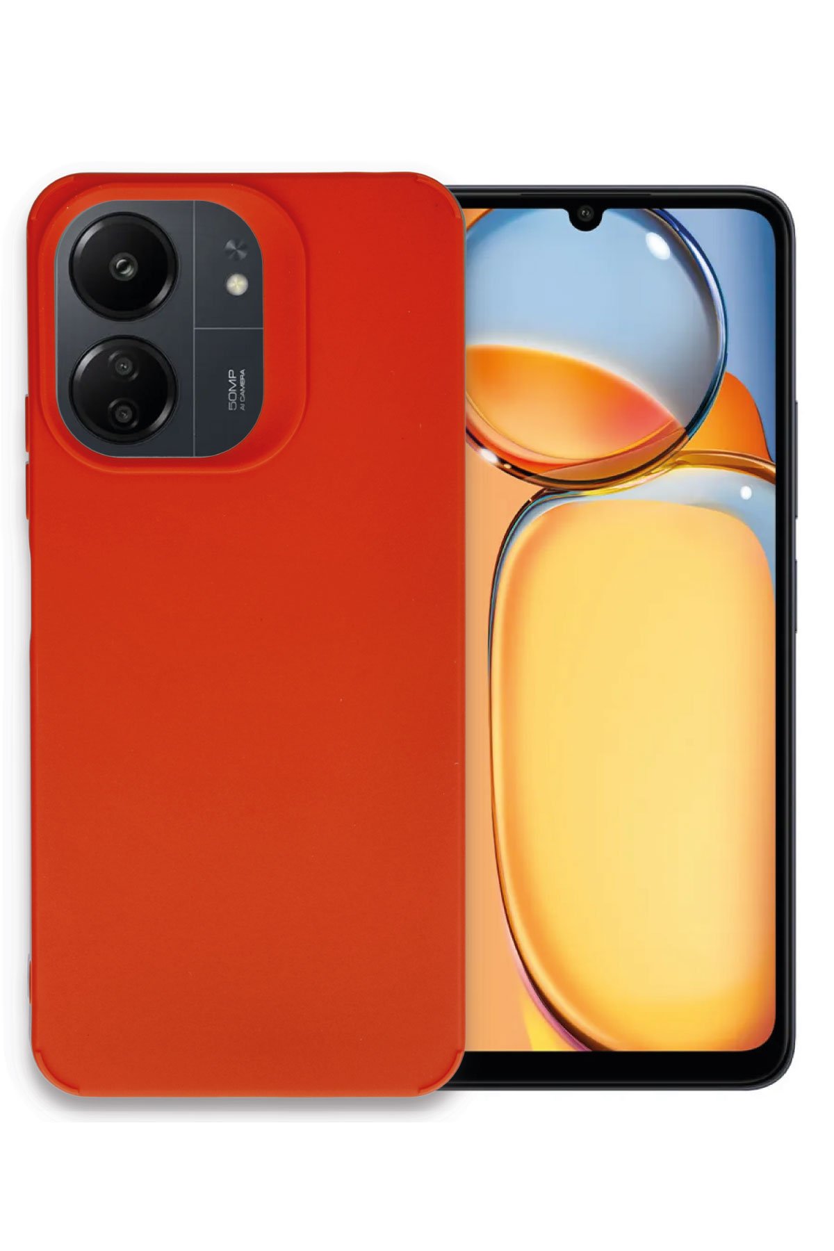 Newface Xiaomi Redmi 13C Kılıf Aras Deri Kapak - Kırmızı
