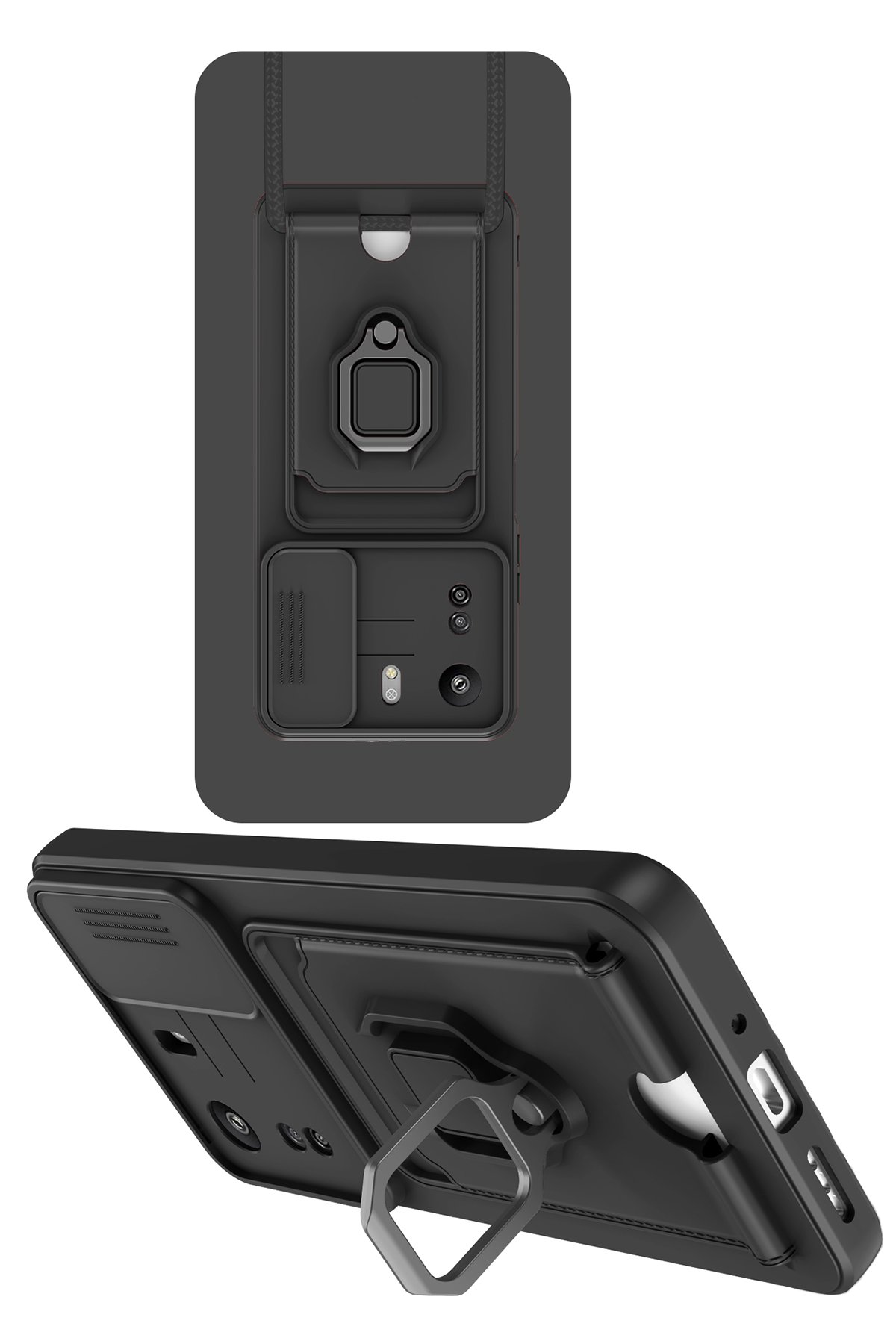 Newface Xiaomi Poco C65 Kılıf Ozzi Kapak - Siyah