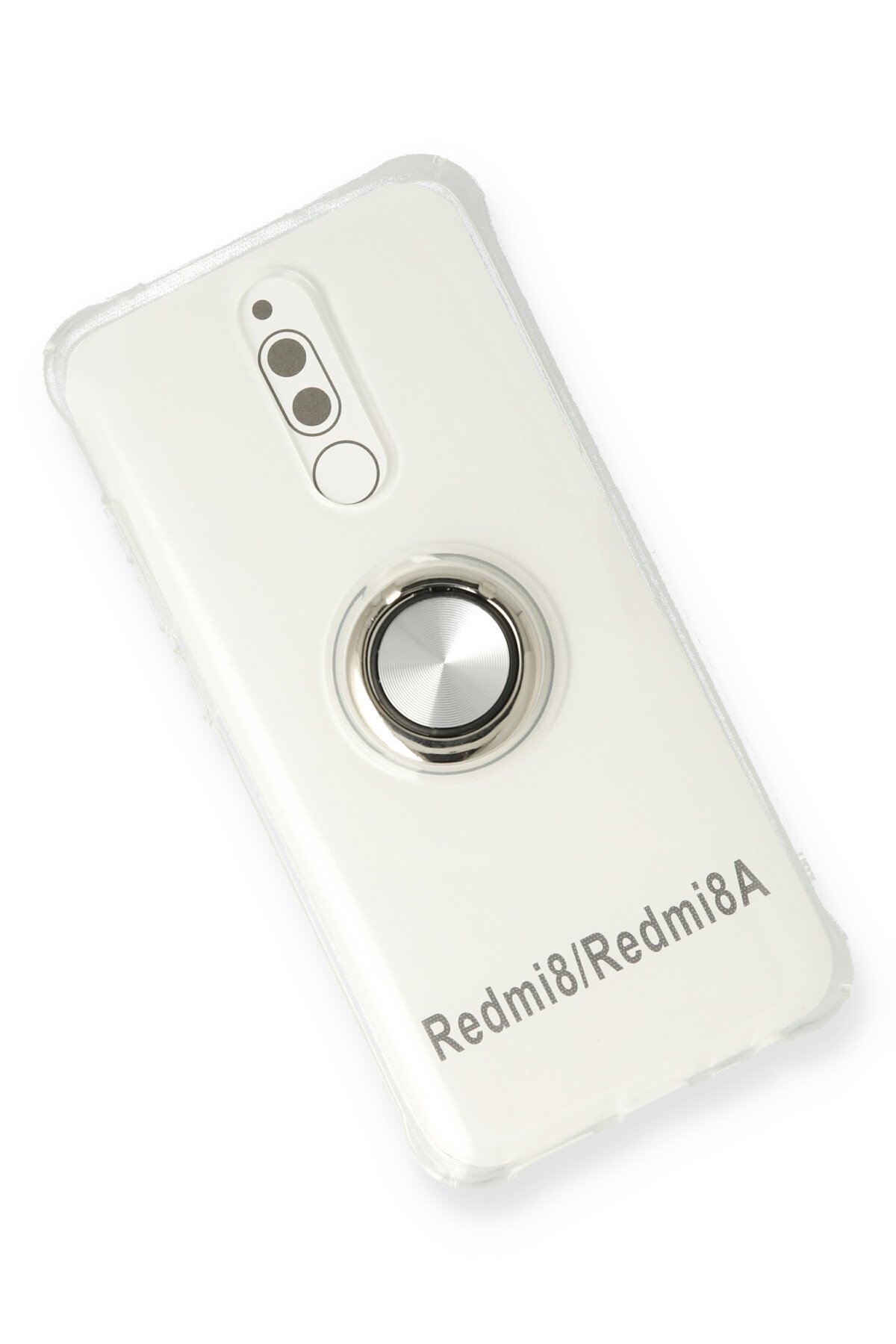 Newface Xiaomi Redmi 8 Kılıf Gros Yüzüklü Silikon - Gümüş