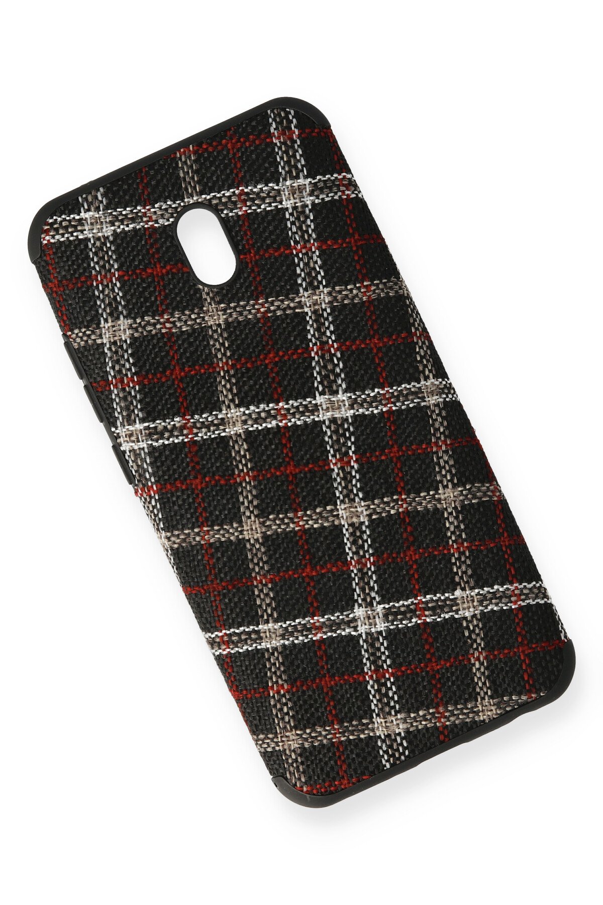 Newface Xiaomi Redmi 8A Kılıf Ottoman Kumaş Silikon - Turuncu Örgü