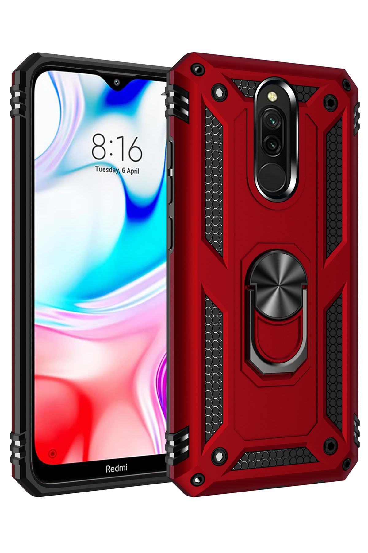 Newface Xiaomi Redmi 8A Kılıf Ottoman Kumaş Silikon - Mavi