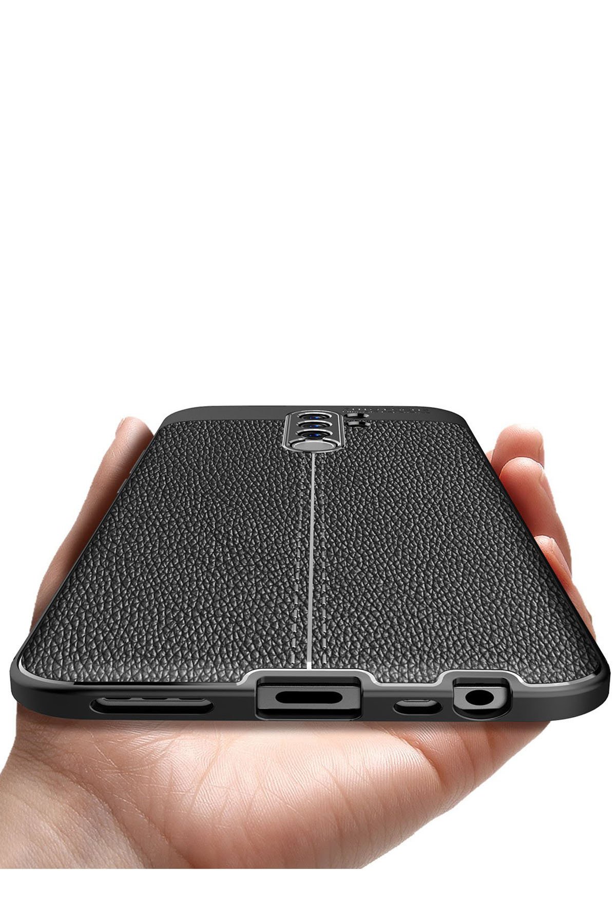 Newface Xiaomi Redmi 9 Kılıf Nano içi Kadife  Silikon - Siyah