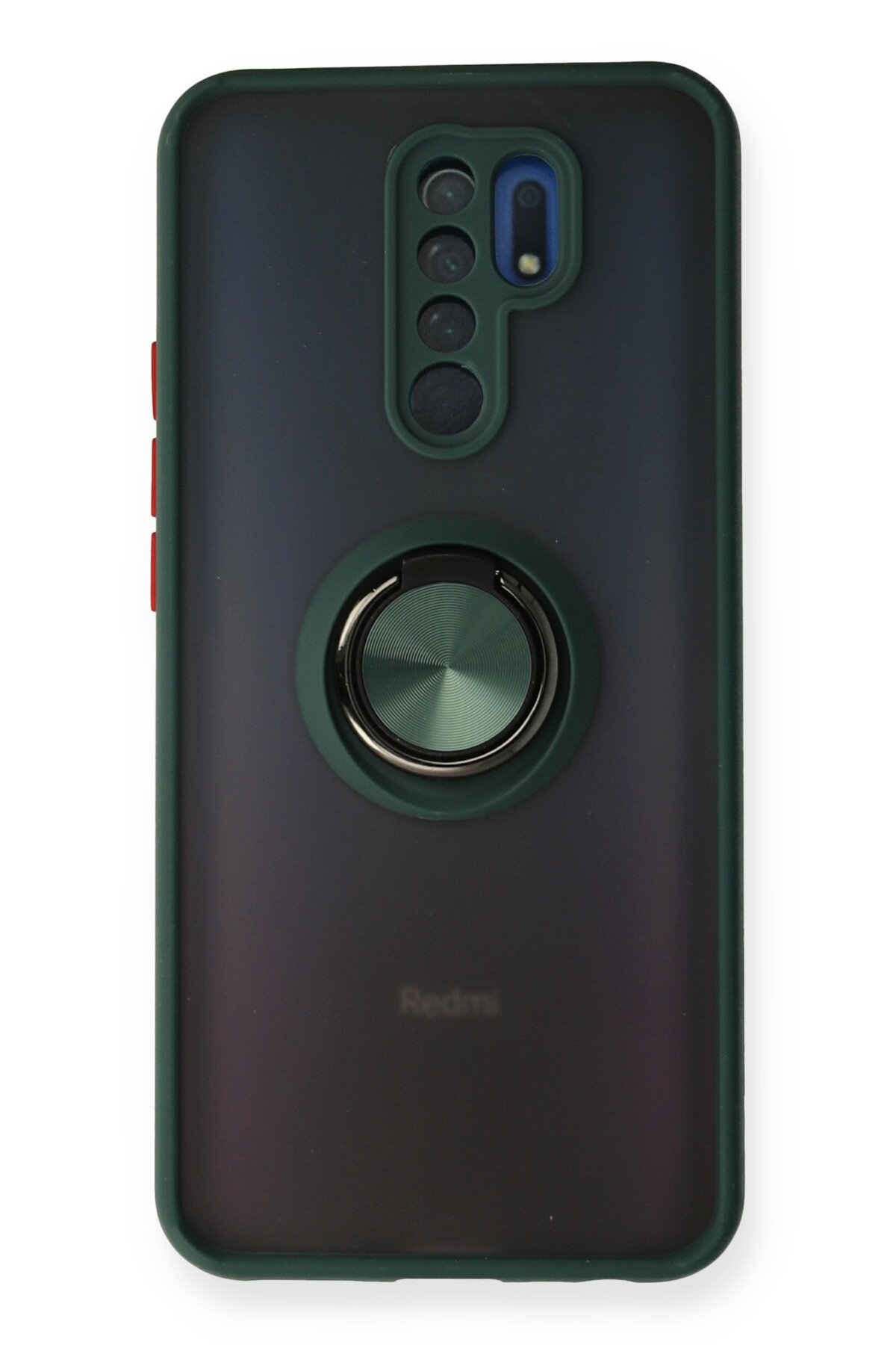 Newface Xiaomi Redmi 9 Kılıf Palm Buzlu Kamera Sürgülü Silikon - Kırmızı