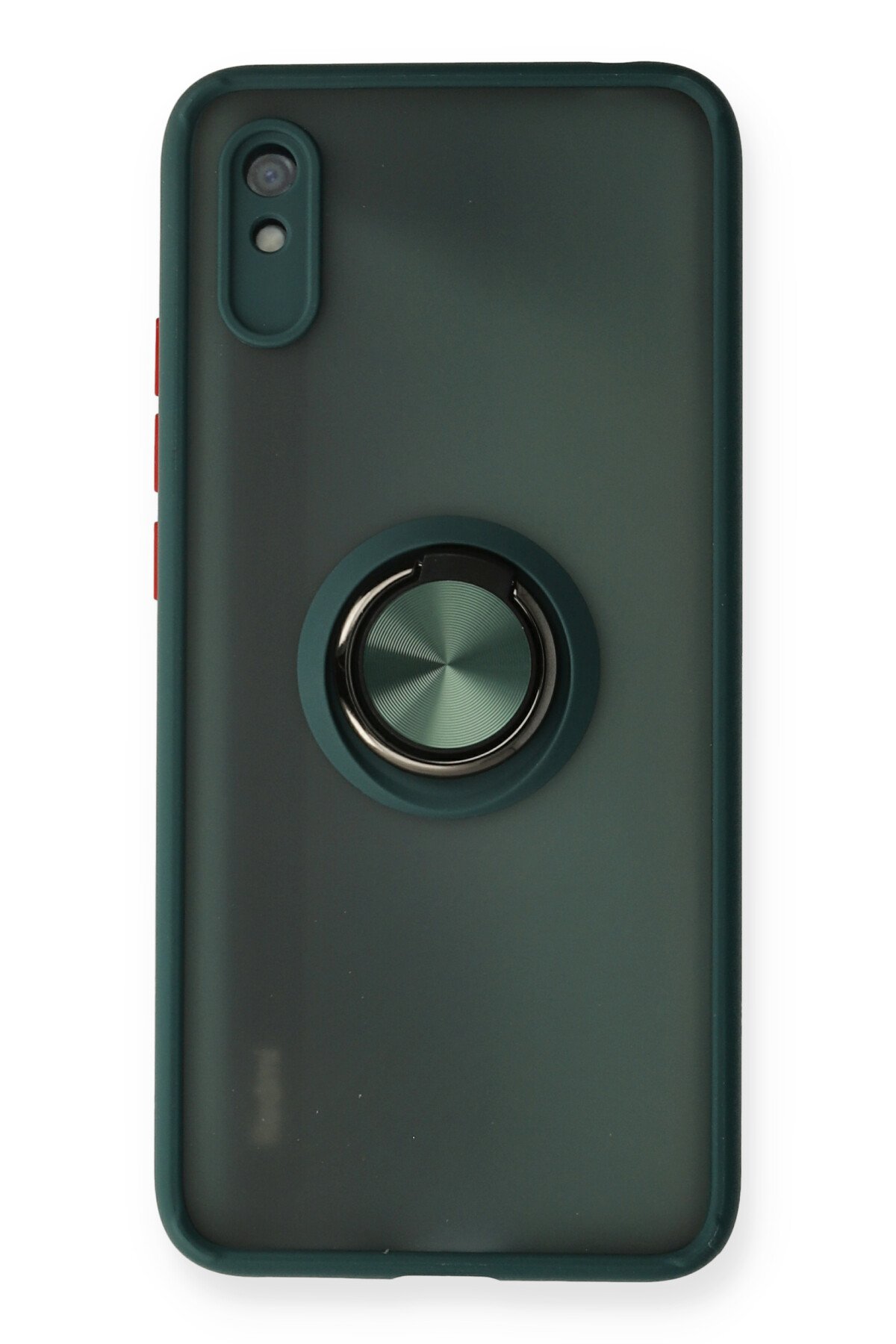 Newface Xiaomi Redmi 9A Kılıf Sofya Yüzüklü Silikon Kapak - Kırmızı