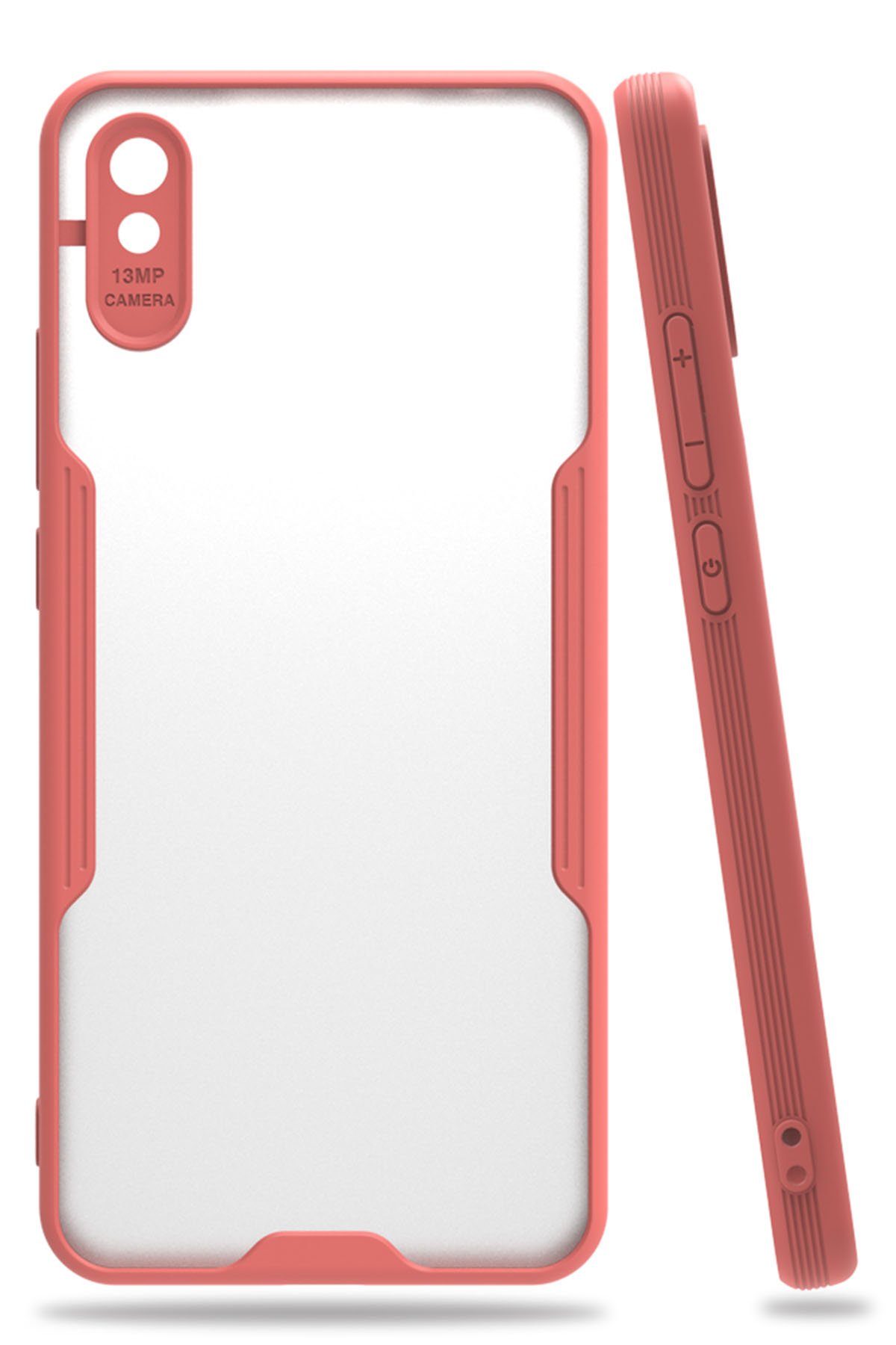 Newface Xiaomi Redmi 9A Kılıf Montreal Yüzüklü Silikon Kapak - Kırmızı