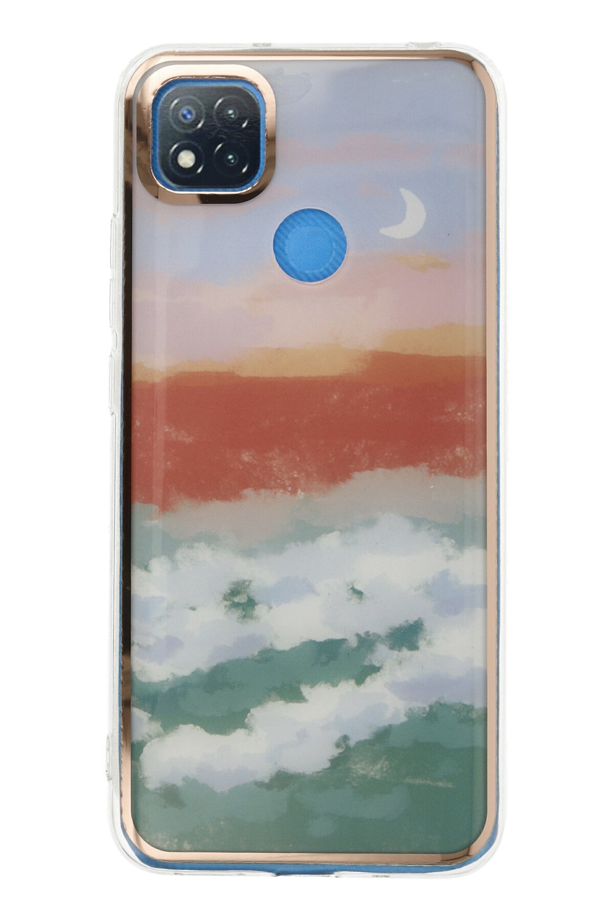 Newface Xiaomi Redmi 9C Kılıf Sofya Yüzüklü Silikon Kapak - Gold