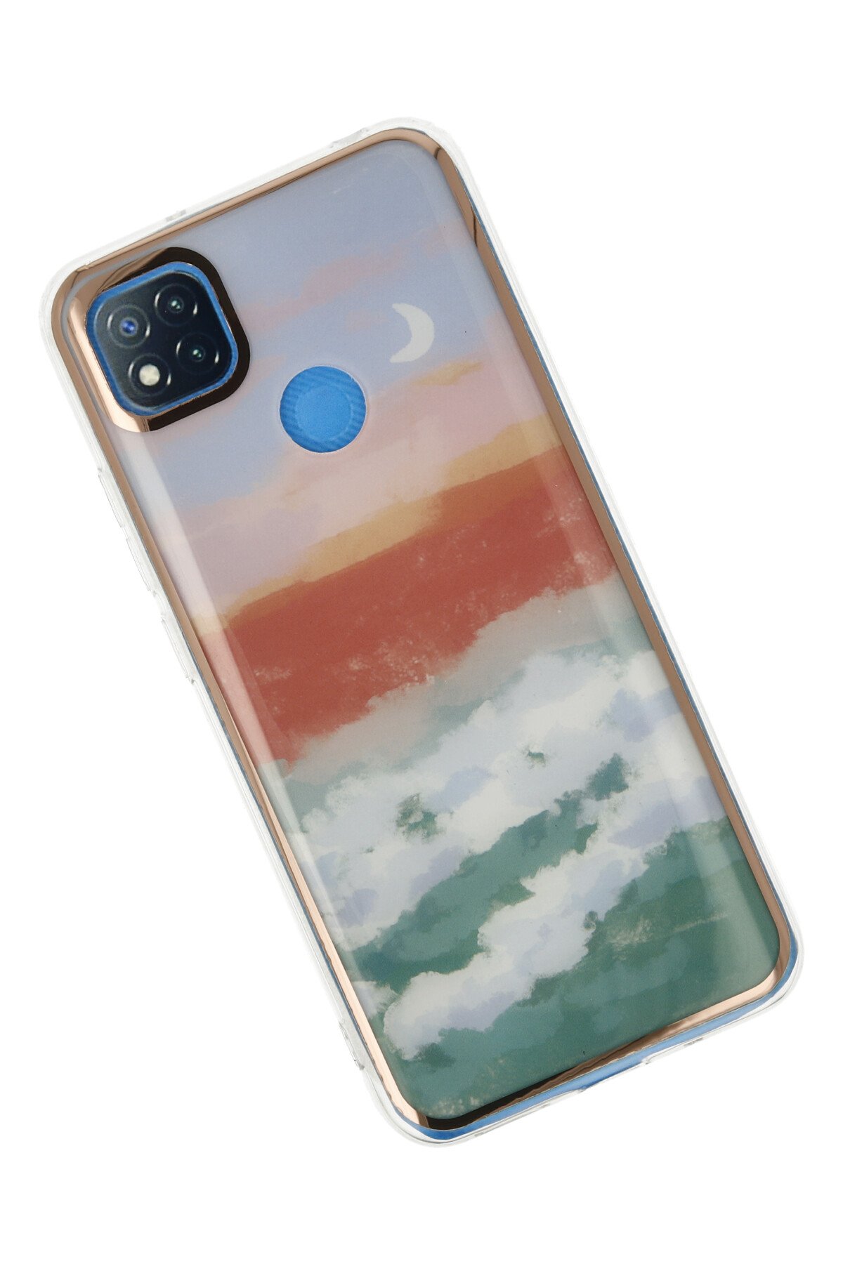 Newface Xiaomi Redmi 9C Kılıf Sofya Yüzüklü Silikon Kapak - Gold