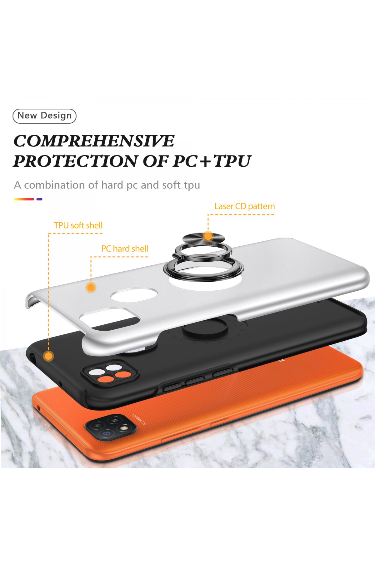 Newface Xiaomi Redmi 9C Kılıf Volet Silikon - Beyaz