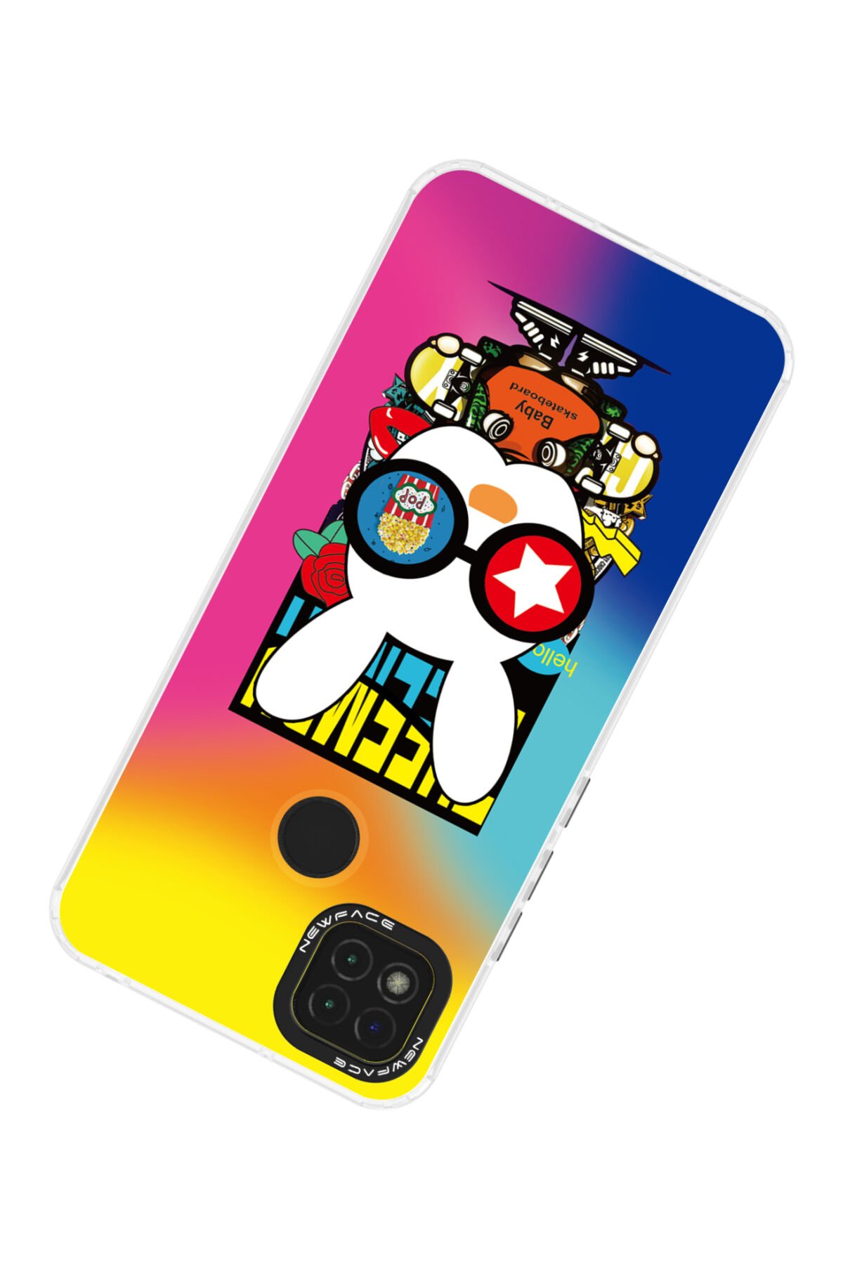 Newface Xiaomi Redmi 9C Kılıf Glass Kapak - Bordo