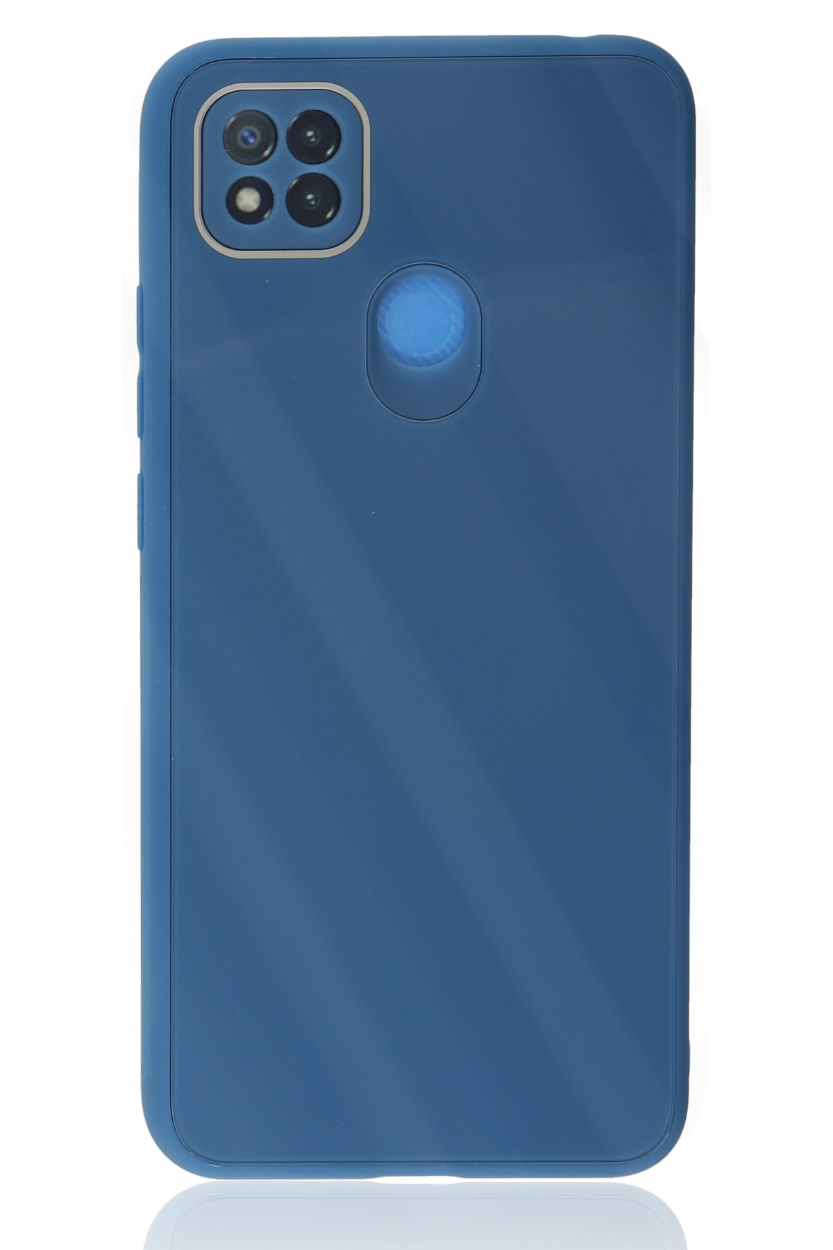 Newface Xiaomi Redmi 9C Kılıf Glass Kapak - Bordo
