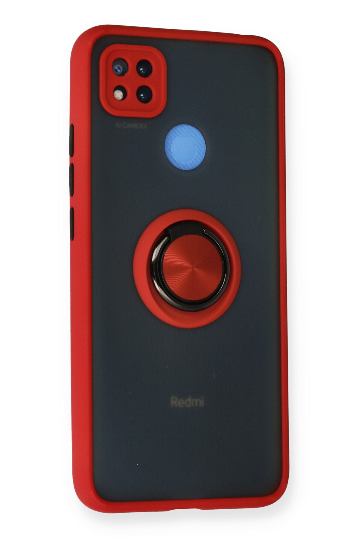 Newface Xiaomi Redmi 9C Kılıf Glass Kapak - Siyah