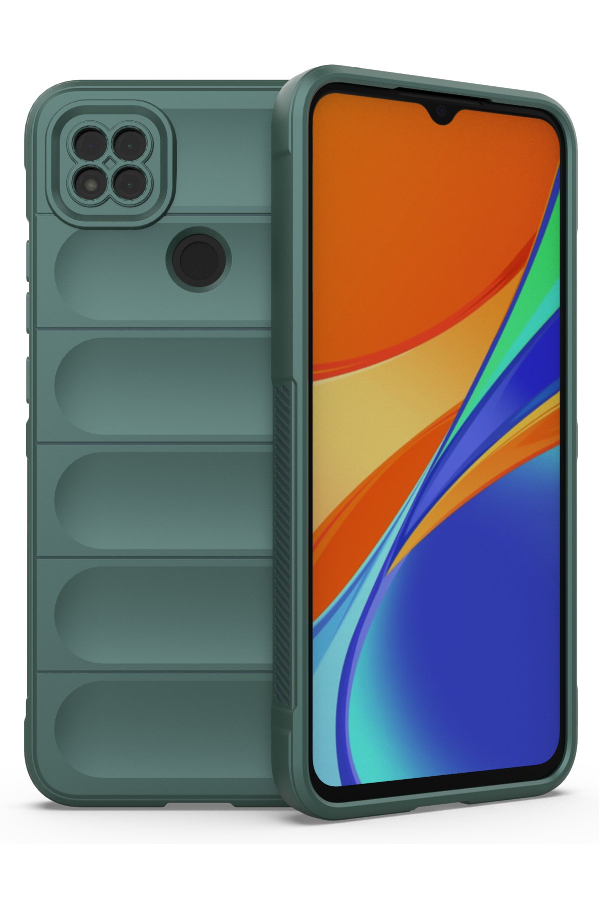 Newface Xiaomi Redmi 9C Kılıf Zuma Kartvizitli Yüzüklü Silikon - Yeşil