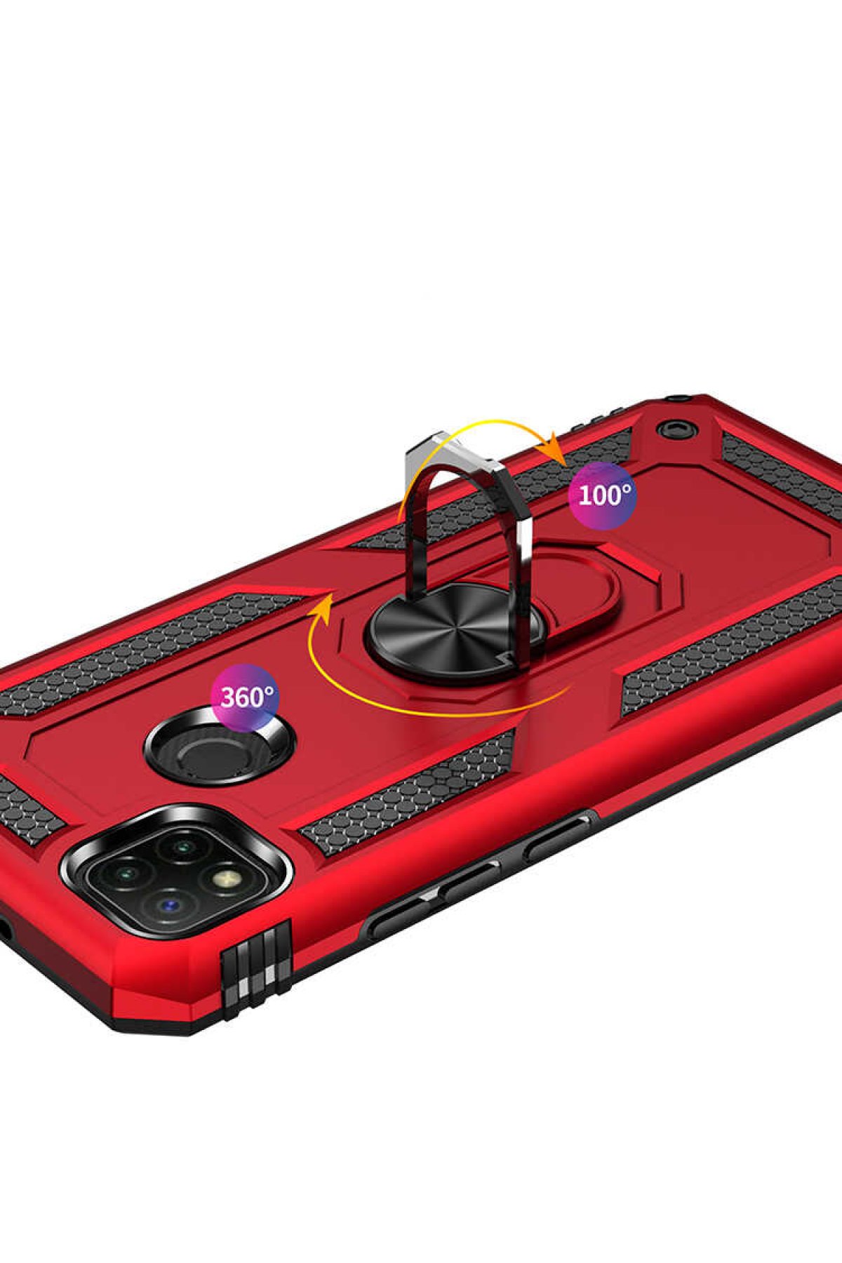 Newface Xiaomi Redmi 9C Kılıf Mega Standlı Silikon - Lila