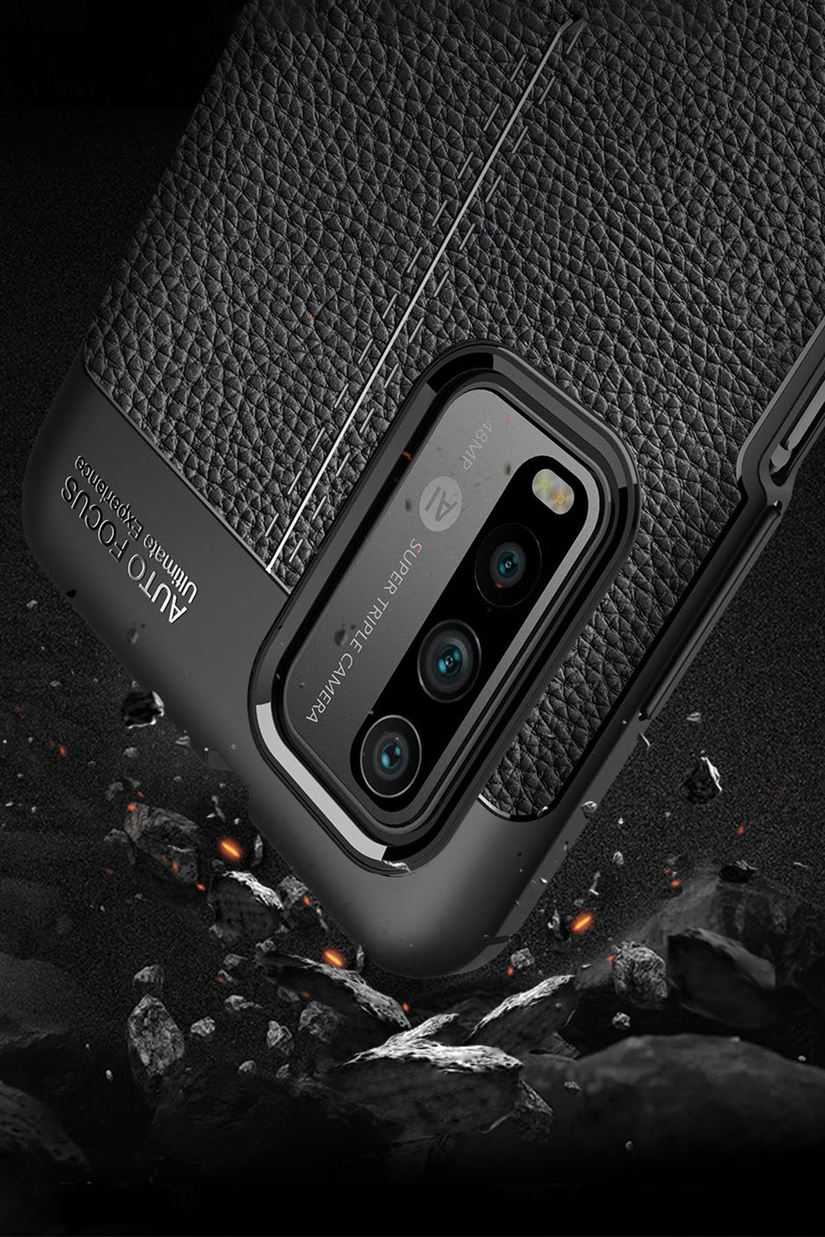 Newface Xiaomi Redmi 9T Kılıf Glass Kapak - Siyah