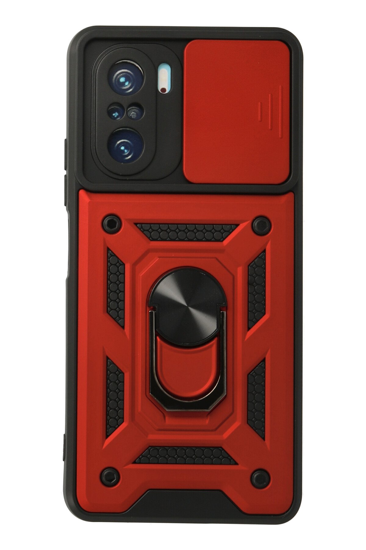 Newface Xiaomi Redmi K40 Kılıf Simli Yüzüklü Silikon - Sarı