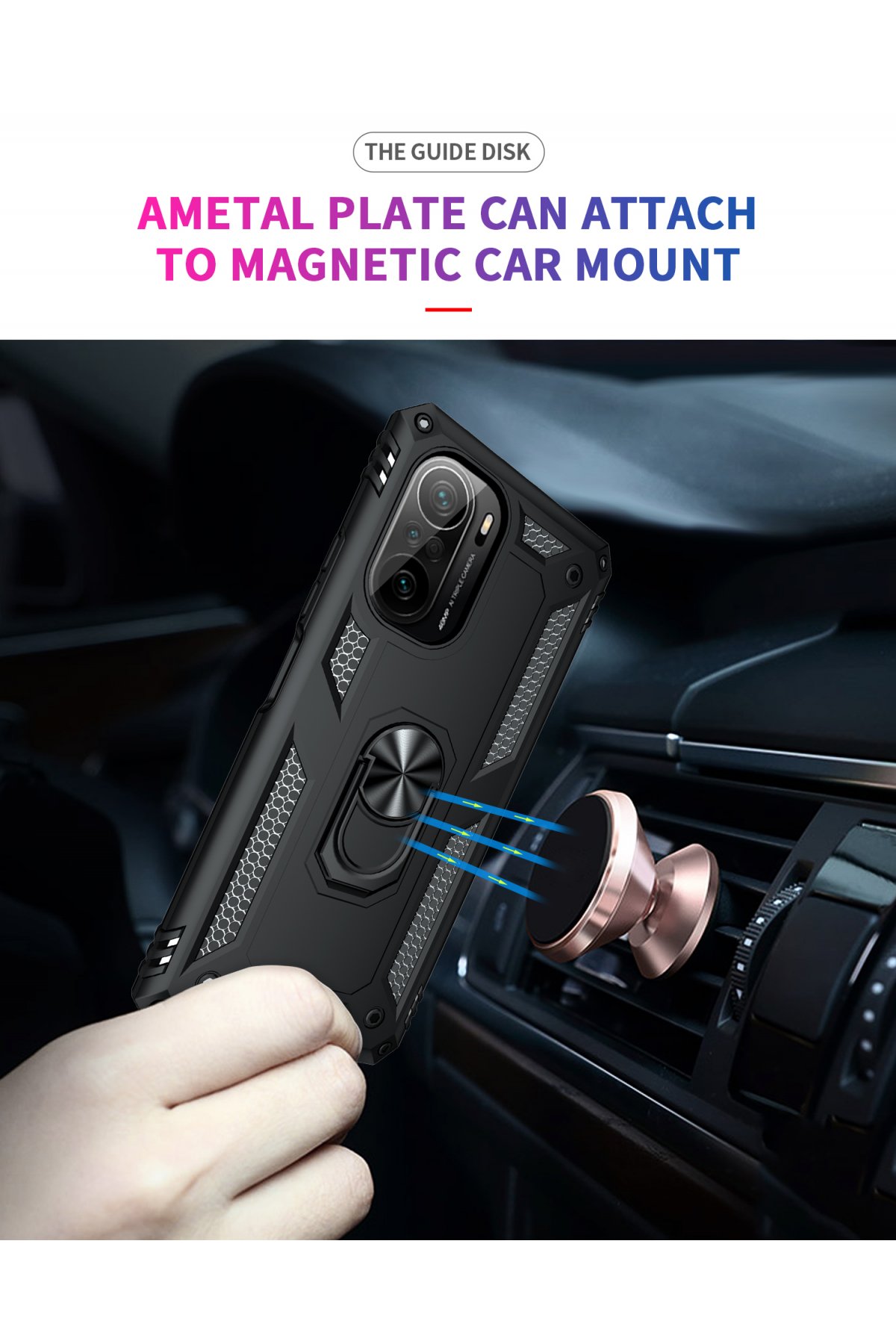 Newface Xiaomi Redmi K40 Kılıf Montreal Yüzüklü Silikon Kapak - Sarı