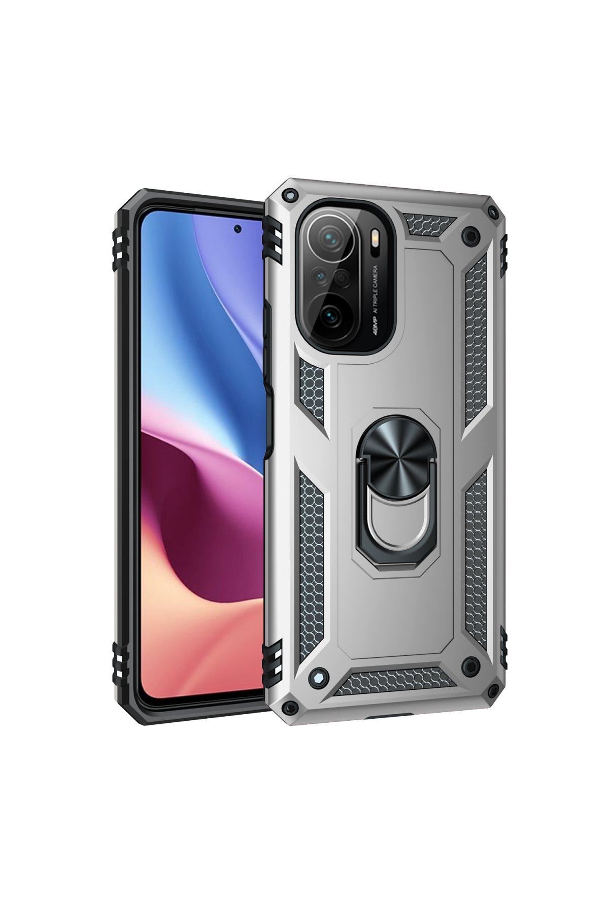 Newface Xiaomi Redmi K40 Pro Kılıf Palm Buzlu Kamera Sürgülü Silikon - Lila