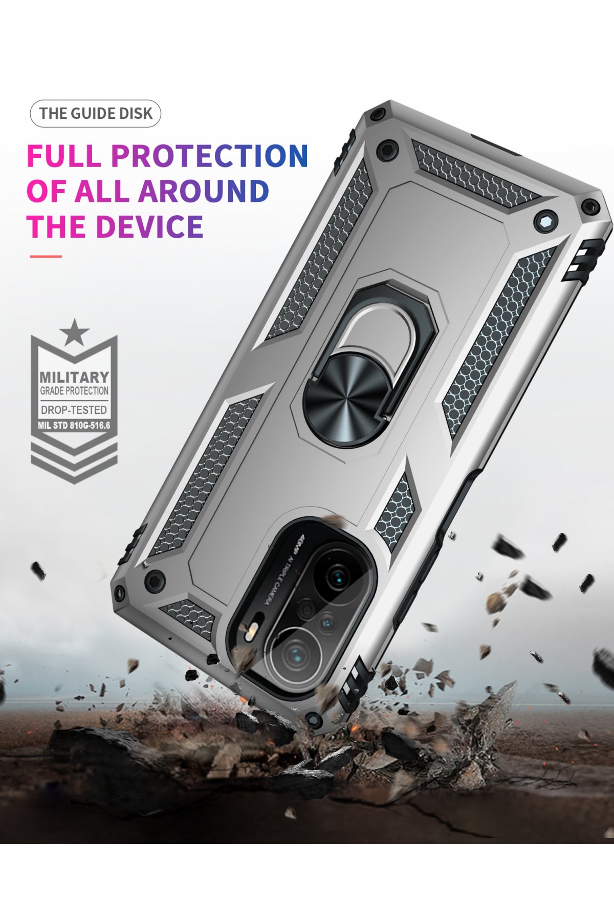 Newface Xiaomi Redmi K40 Pro Kılıf Palm Buzlu Kamera Sürgülü Silikon - Lila