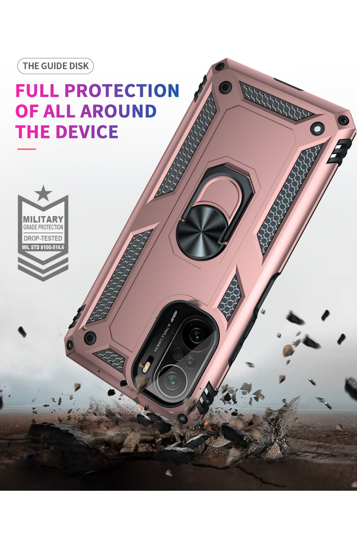 Newface Xiaomi Redmi K40 Pro Kılıf Sofya Yüzüklü Silikon Kapak - Kırmızı