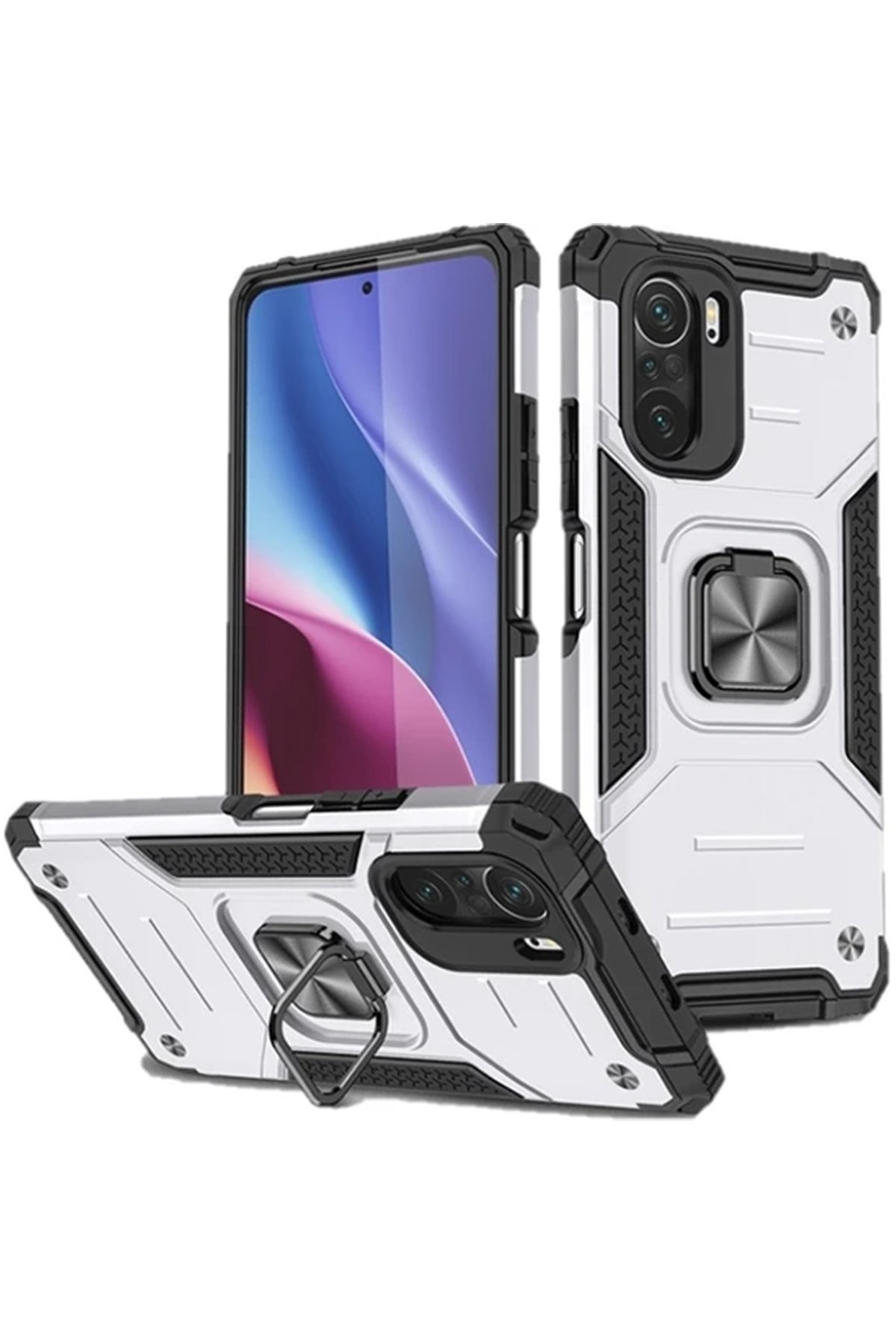 Newface Xiaomi Redmi K40 Pro Kılıf Palm Buzlu Kamera Sürgülü Silikon - Kırmızı