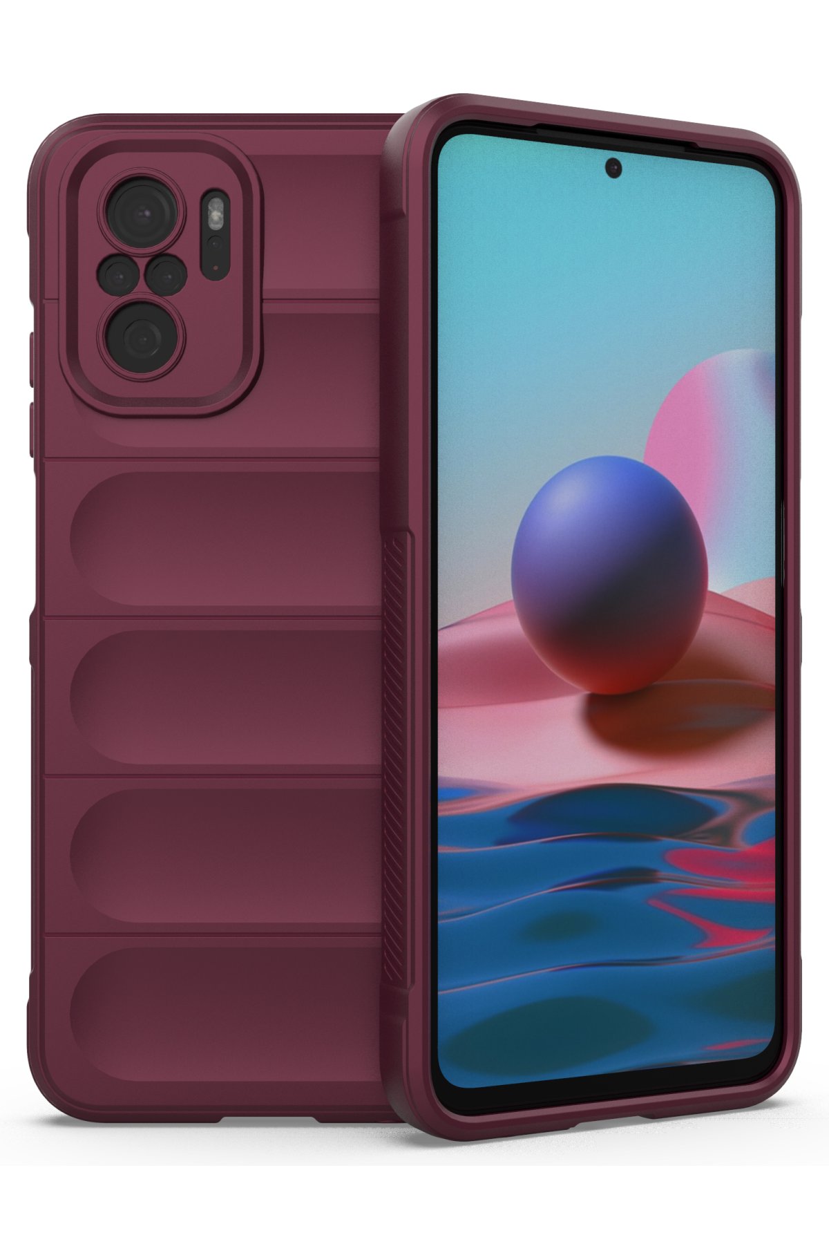 Newface Xiaomi Redmi Note 10 Kılıf Montreal Yüzüklü Silikon Kapak - Sarı
