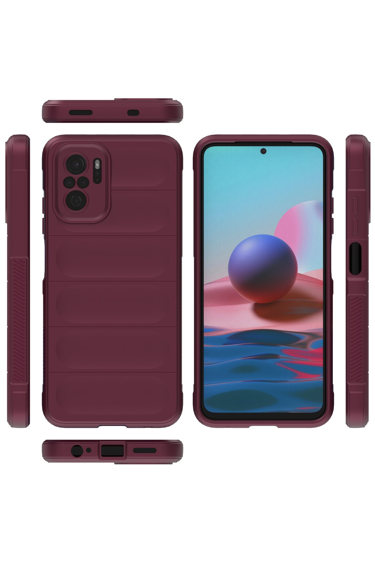 Newface Xiaomi Redmi Note 10 Kılıf Montreal Yüzüklü Silikon Kapak - Sarı