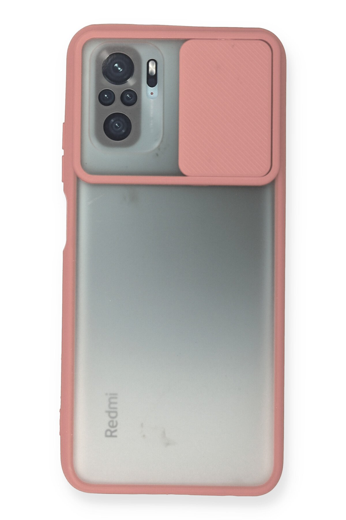 Newface Xiaomi Poco M5s Kılıf Palm Buzlu Kamera Sürgülü Silikon - Kırmızı