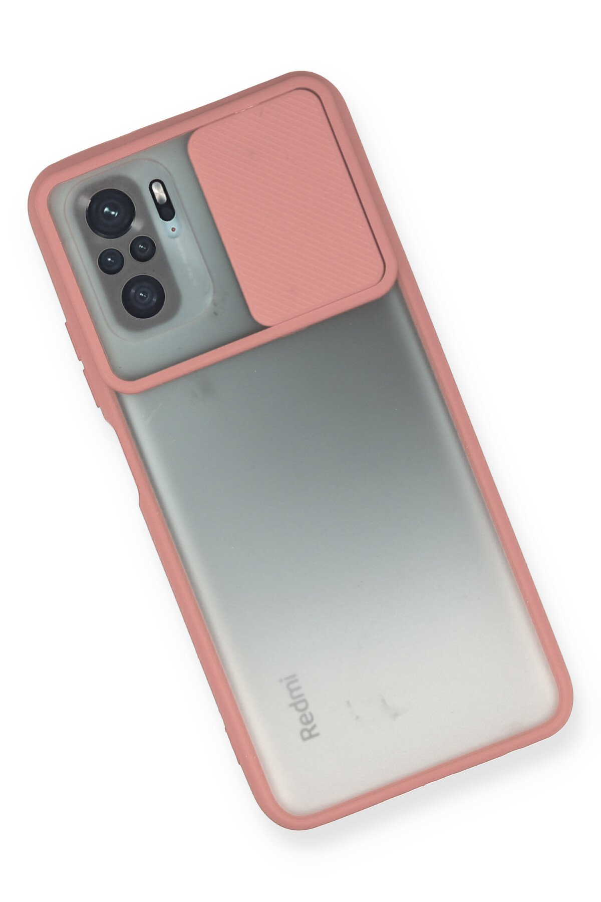 Newface Xiaomi Poco M5s Kılıf Palm Buzlu Kamera Sürgülü Silikon - Kırmızı