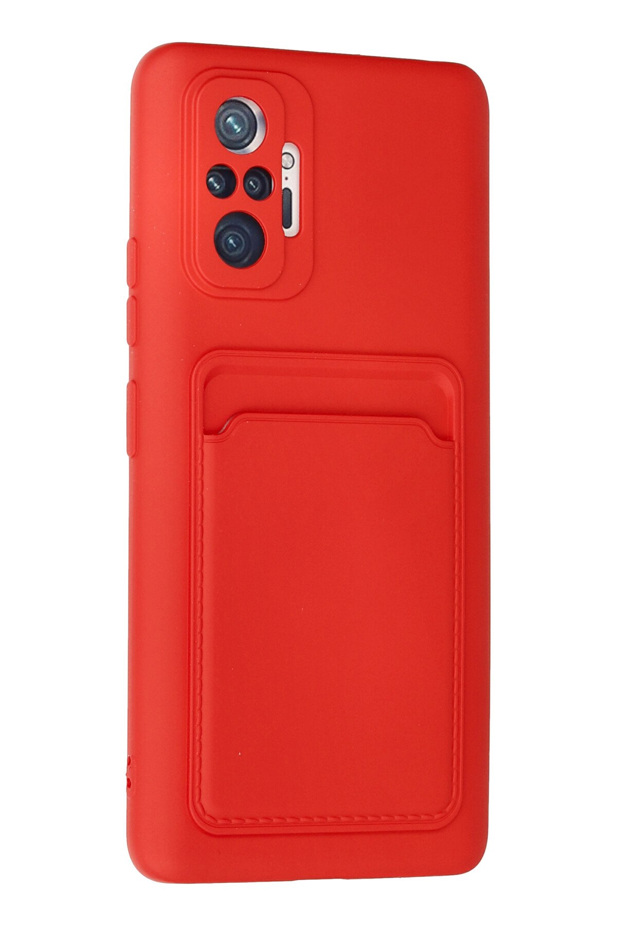 Newface Xiaomi Redmi Note 10 Pro Kılıf Montreal Yüzüklü Silikon Kapak - Kırmızı